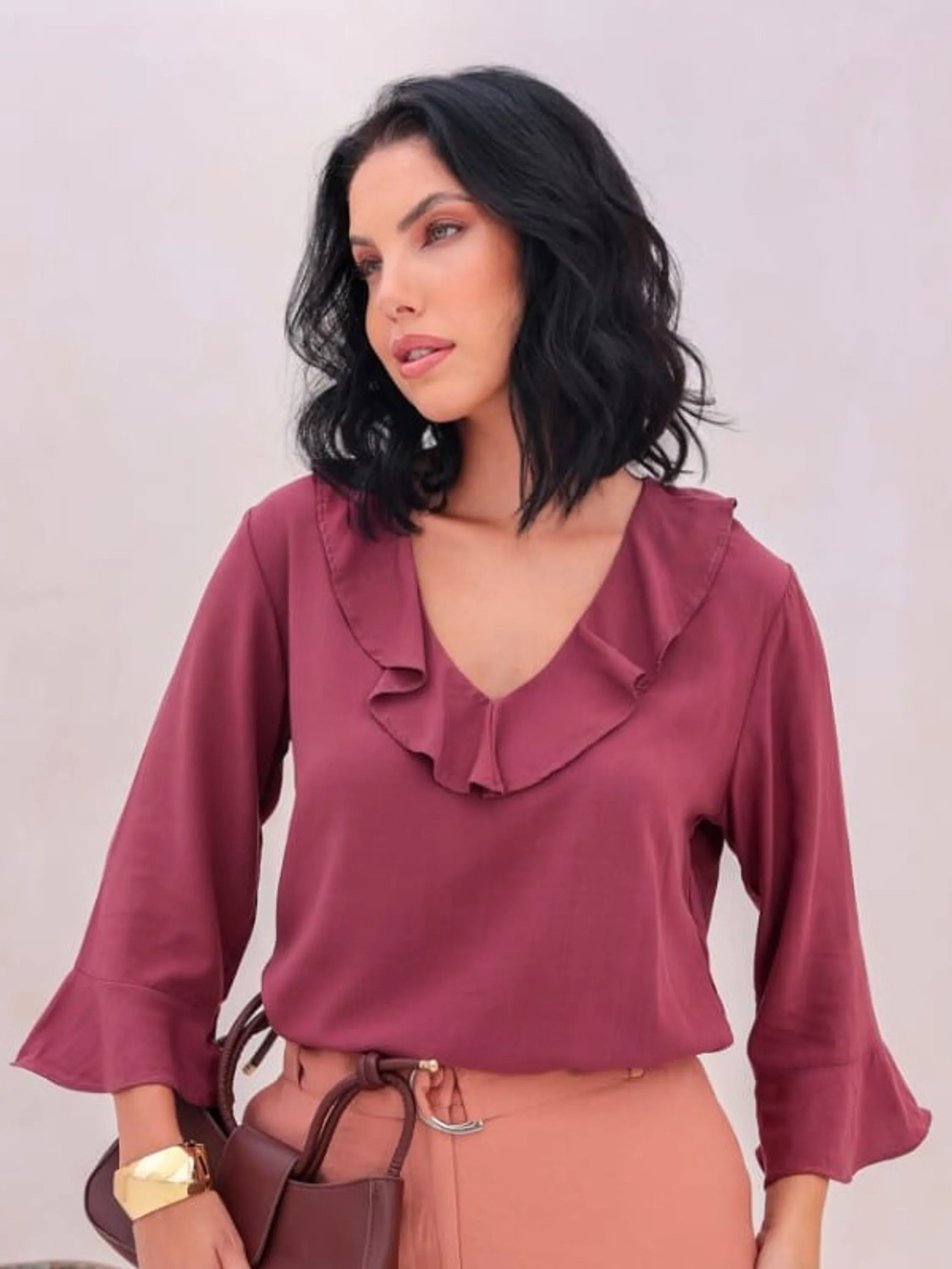 Blusa Feminina Manga 3/4 ⭐