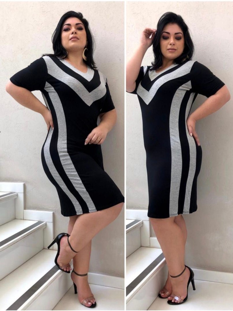 Vestido Plus Size Tubinho Estampado