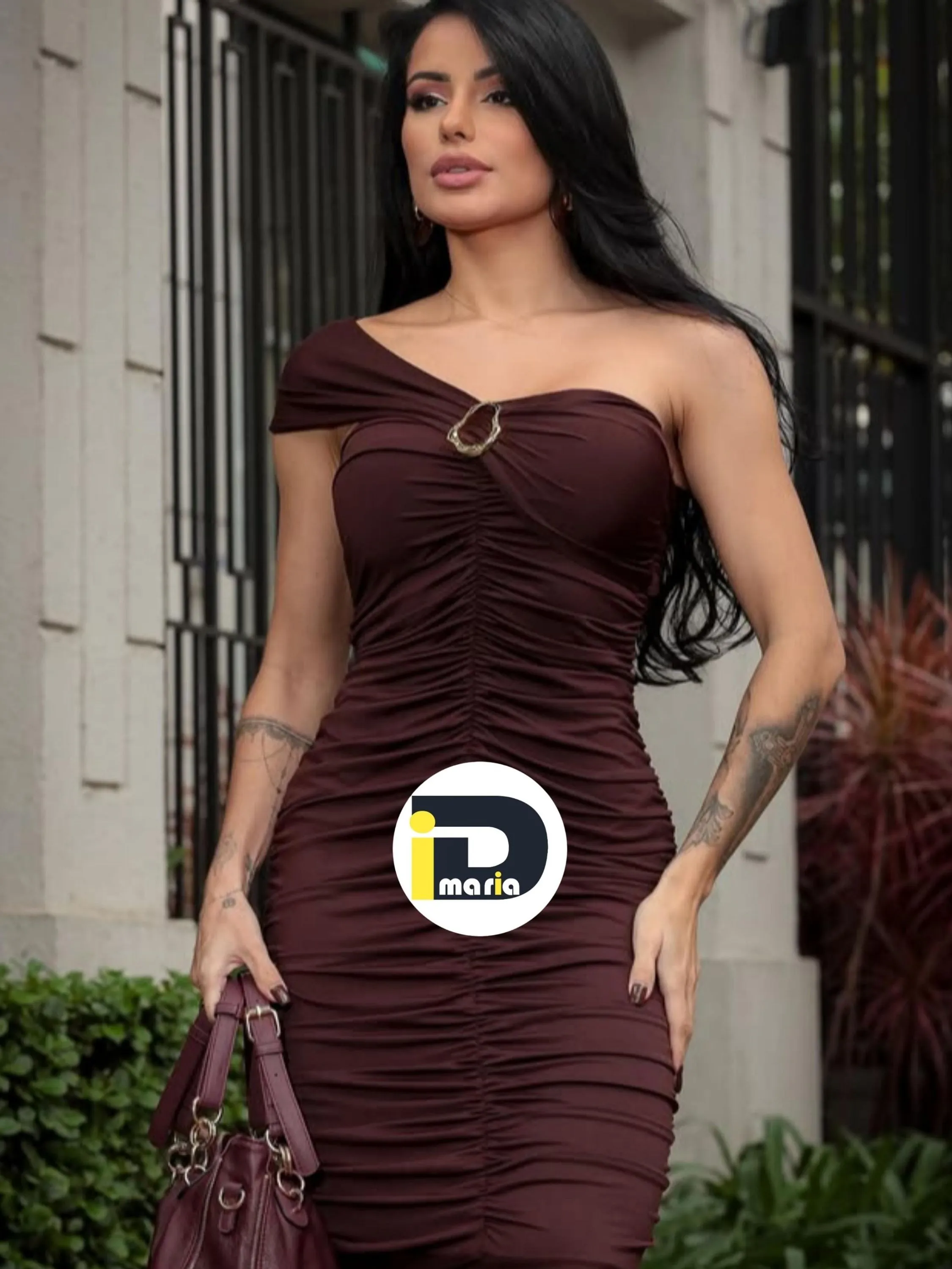 Vestido Modelador Alça Assimétrica ⭐