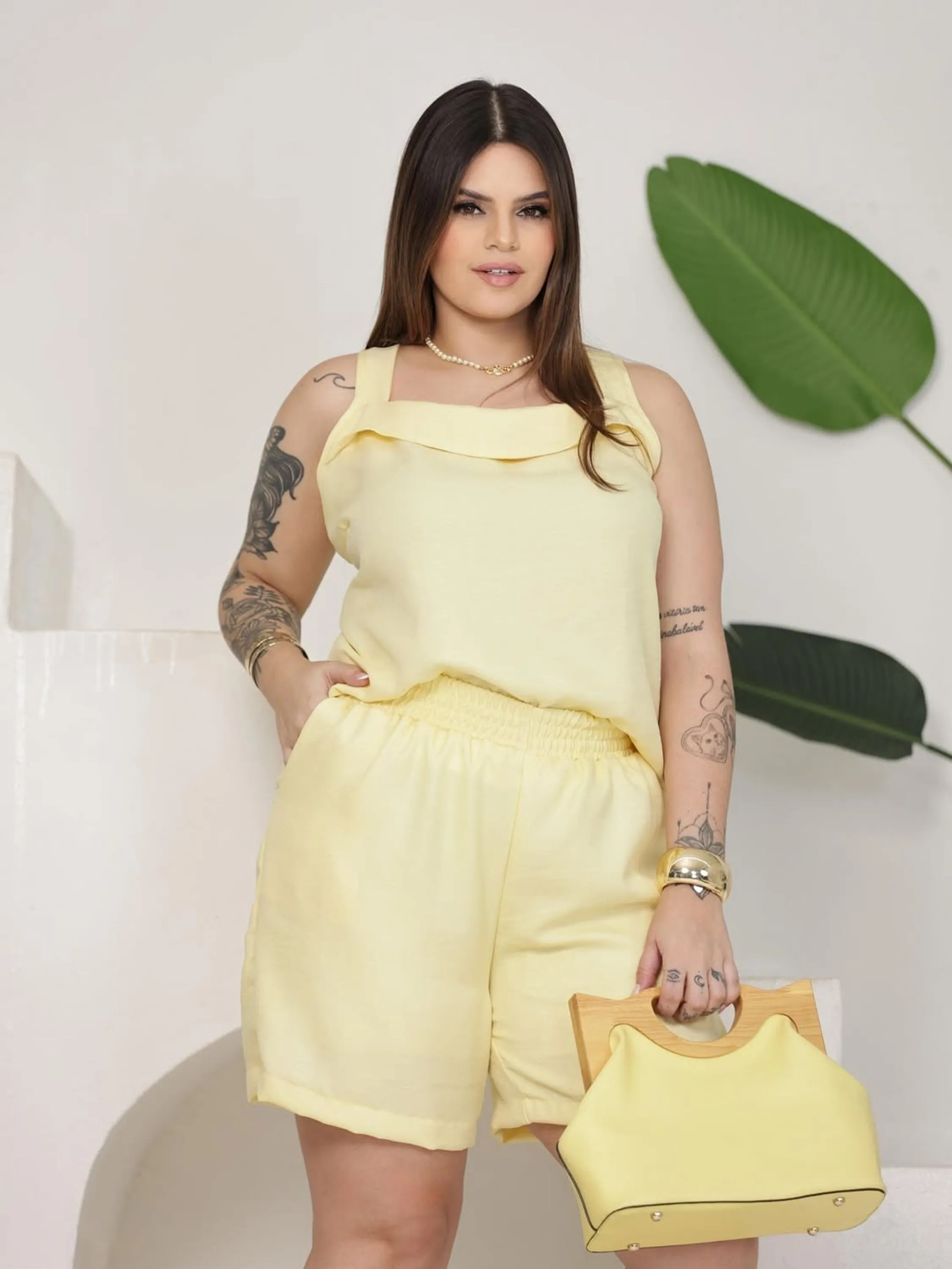 Conjunto Feminino Plus Size Regata e Shorts ⭐