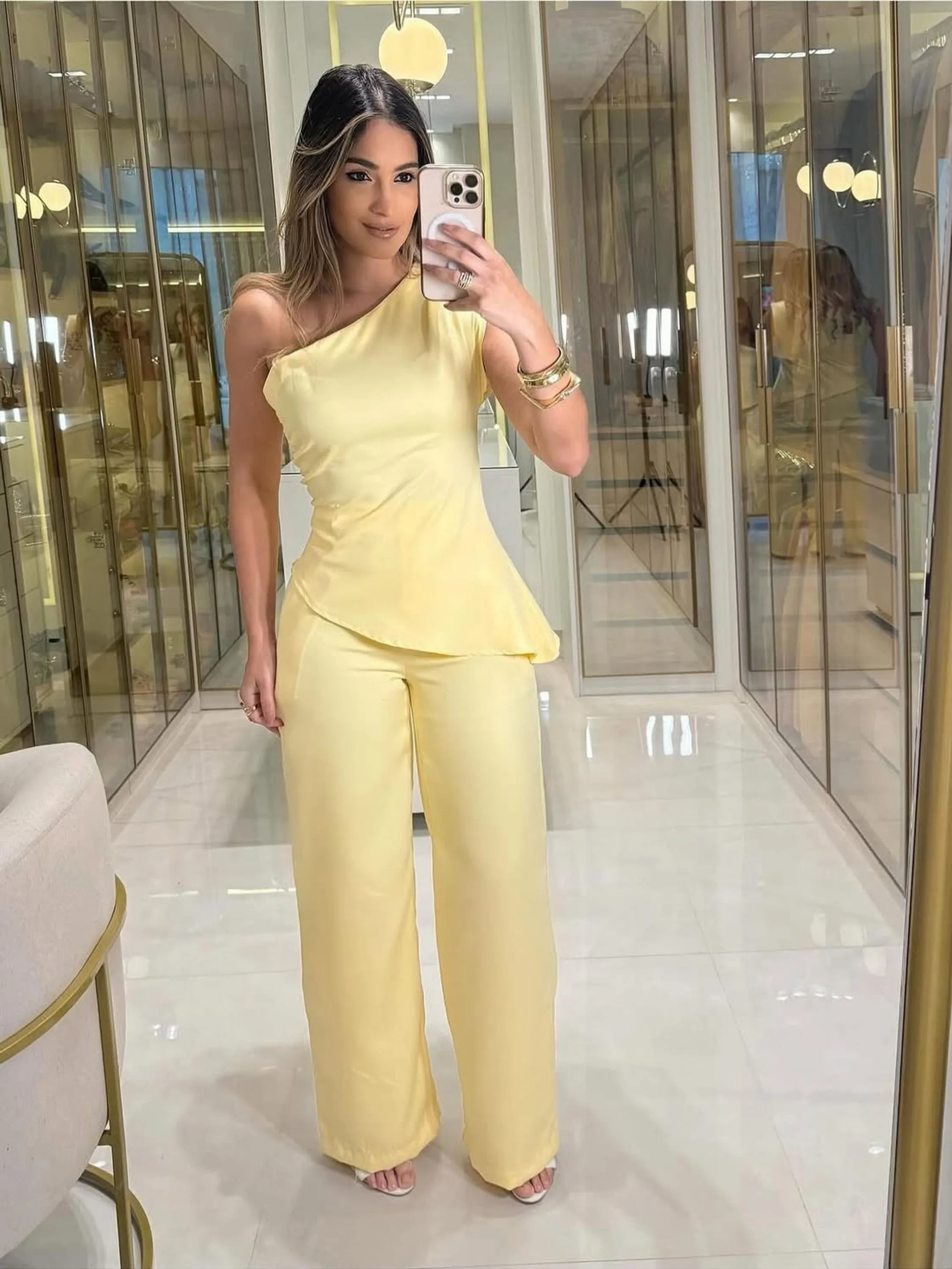 Conjunto Feminino Alfaiataria Blusa Ombro Nulo ⭐