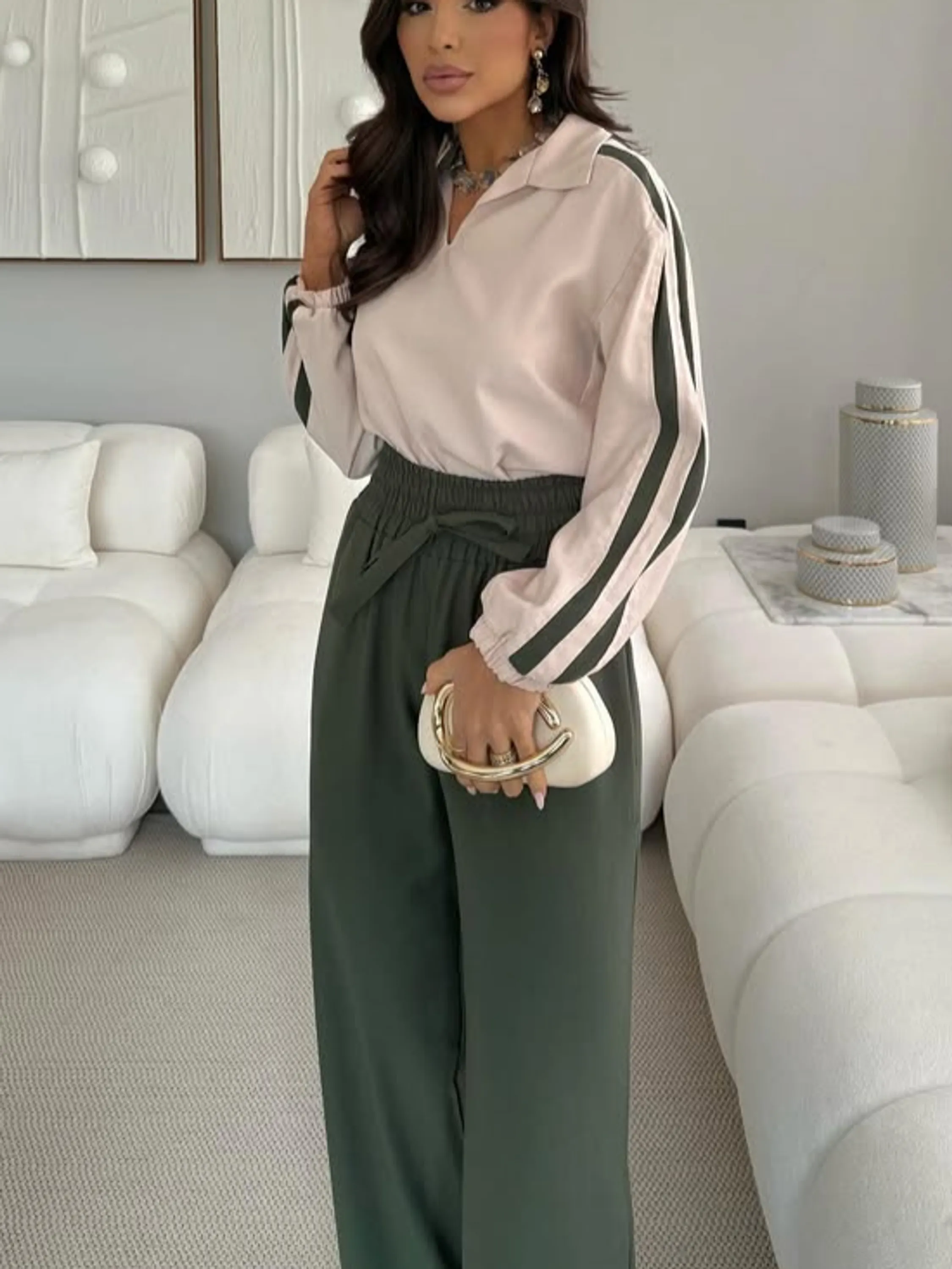 Conjunto Feminino Calça Pantalona + Blusa ⭐