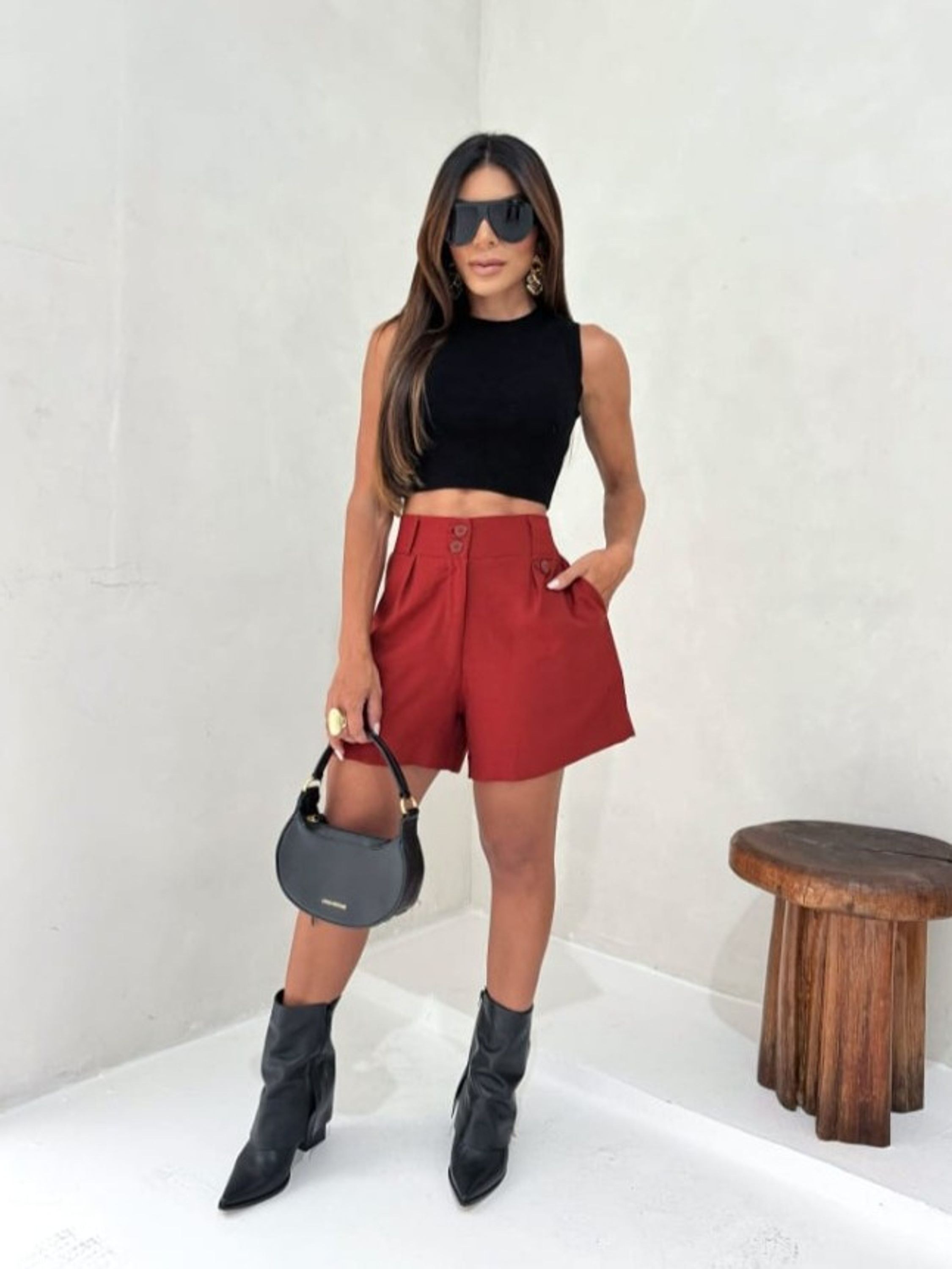 Short Feminino Casual Alfaiataria ⭐⭐