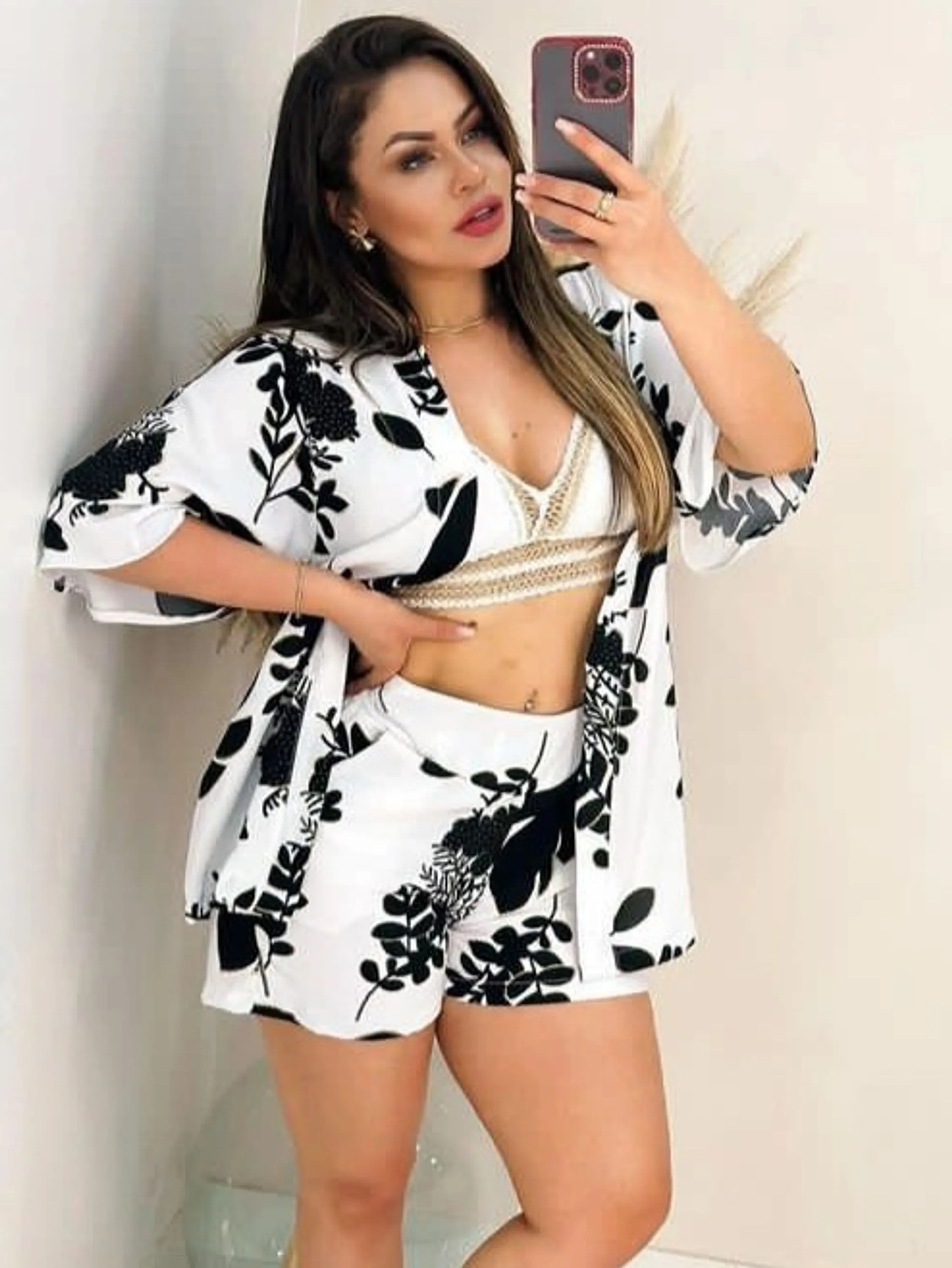 Conjunto Kimono Estampado 2 Peças ⭐⭐