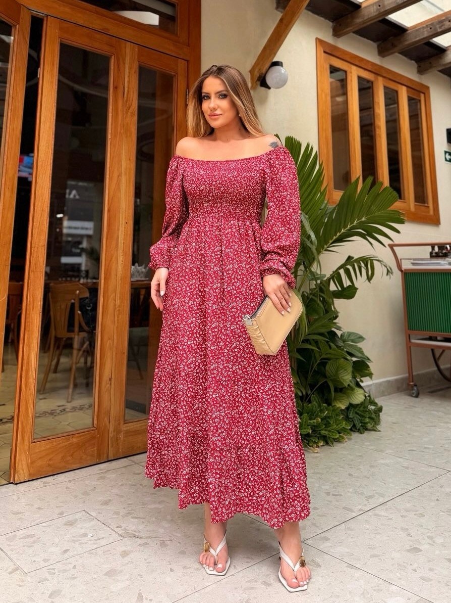 Vestido Longo Feminino Estampado