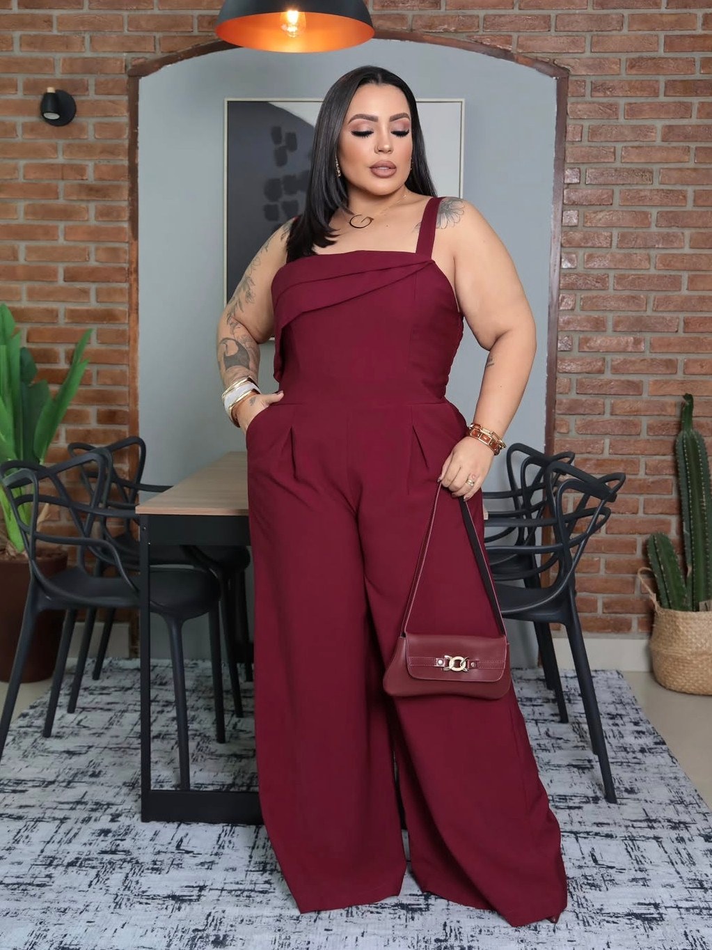 Conjunto Feminino Calça Pantalona e Regata Plus Size
