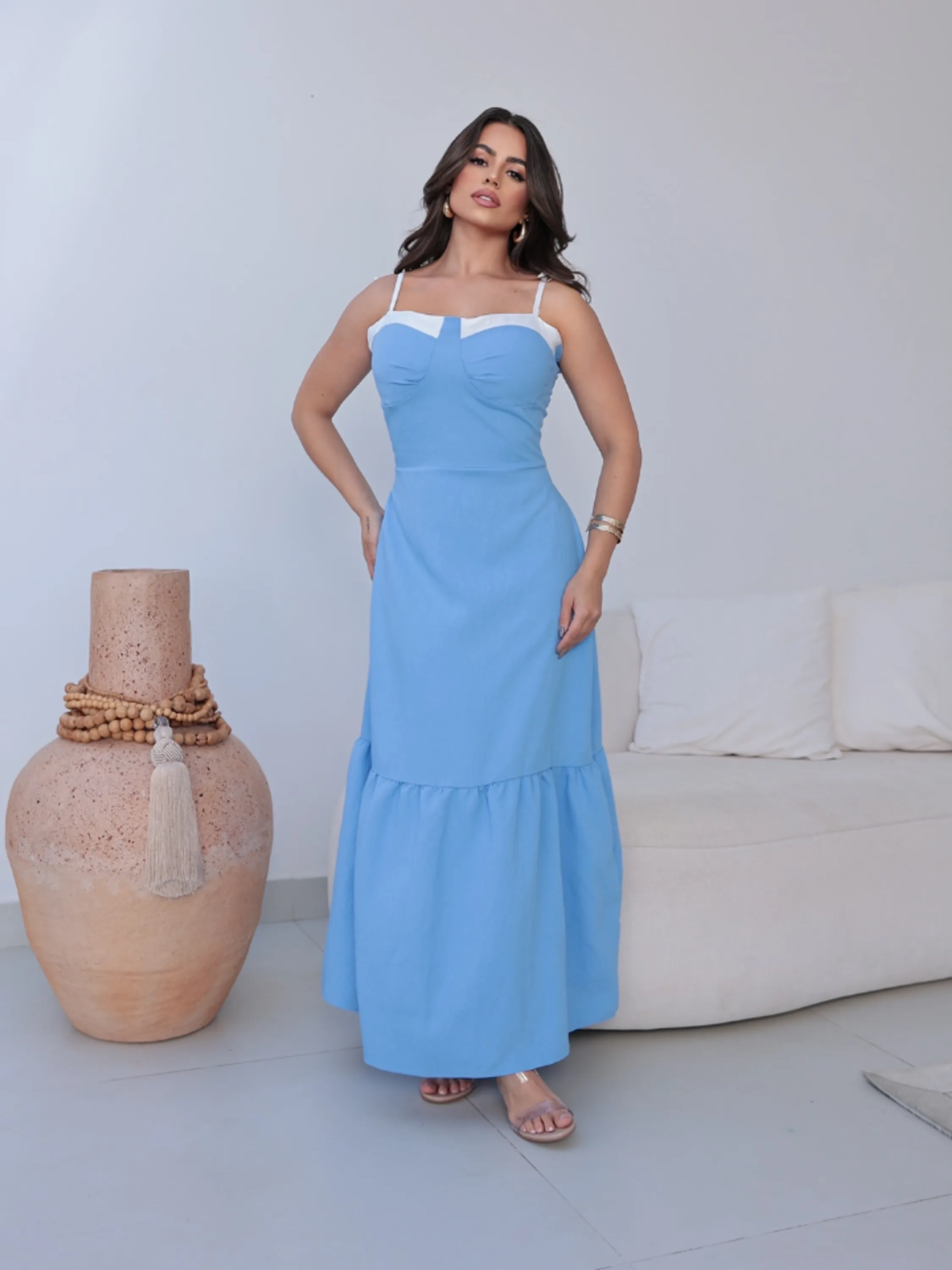 Vestido Longo Feminino Alfaiataria ⭐