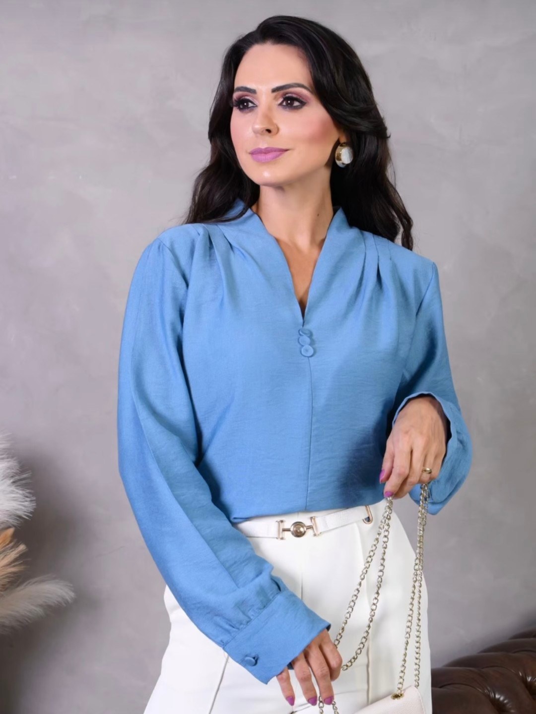 Blusa Feminina Casual Manga Longa