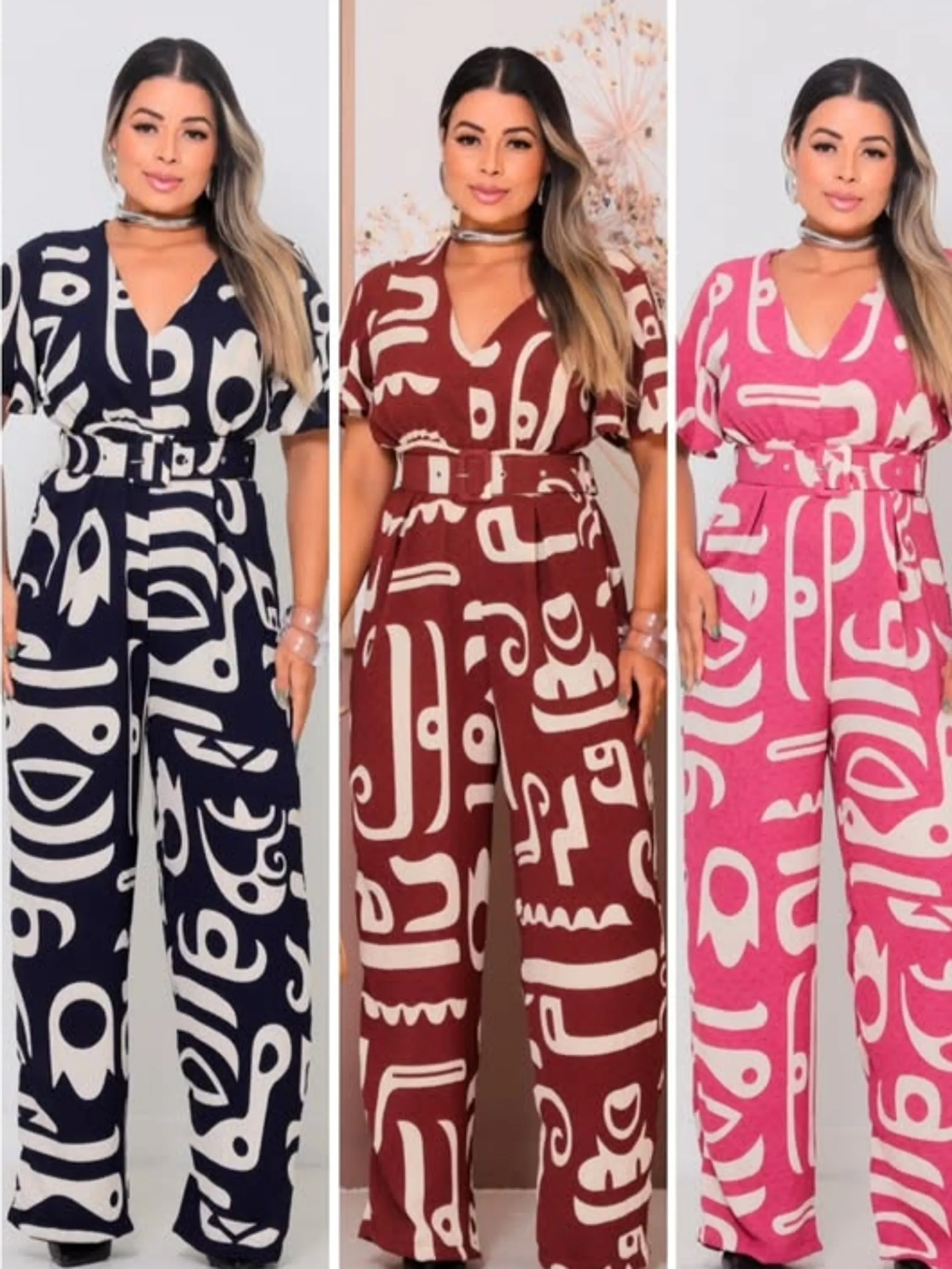 Macacão Feminino Pantalona Estampado ⭐
