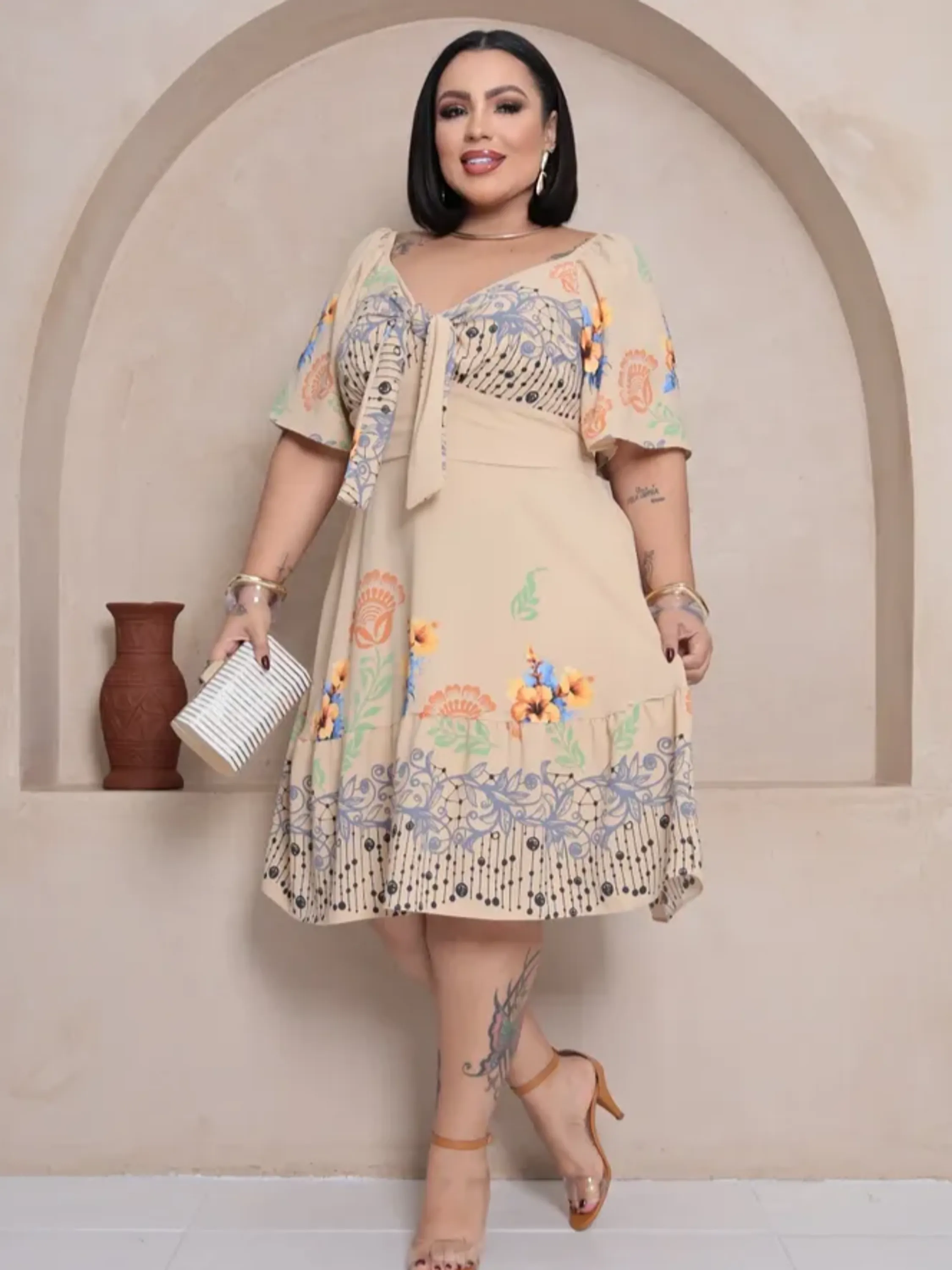 Vestido Midi Plus Size ⭐