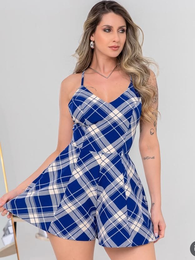 Macaquinho Feminino Xadrez ⭐⭐