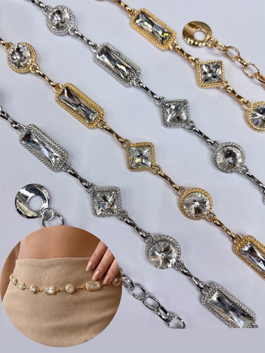 Cinto Corrente Feminino Pedraria ⭐