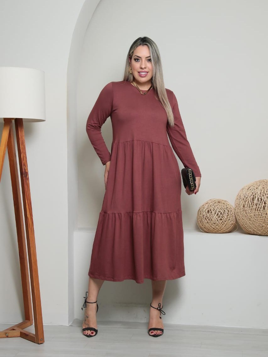 Vestido Feminino Moda Evangélica Plus size