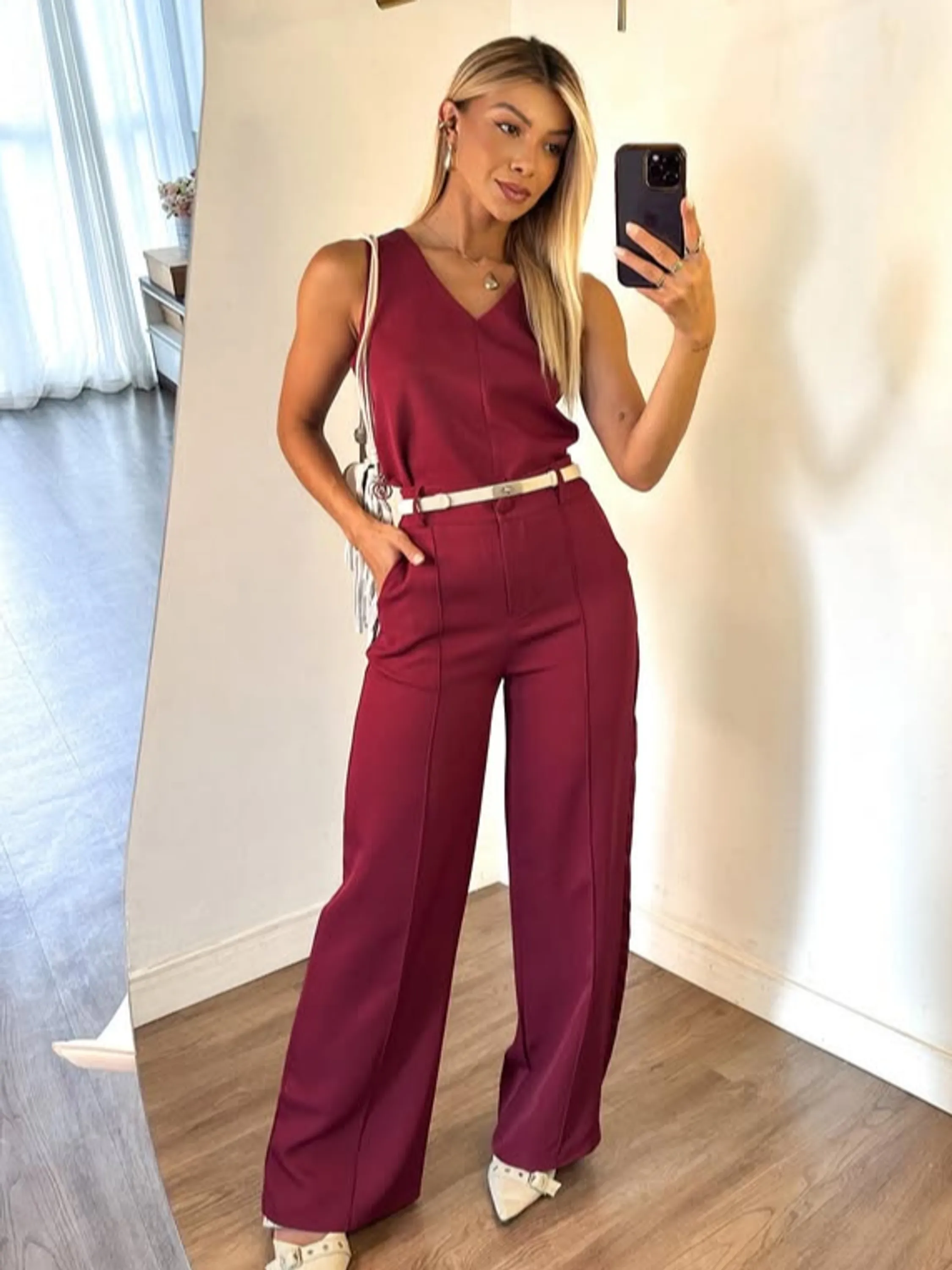 Conjunto Feminino Alfaiataria Regata + Calça ⭐