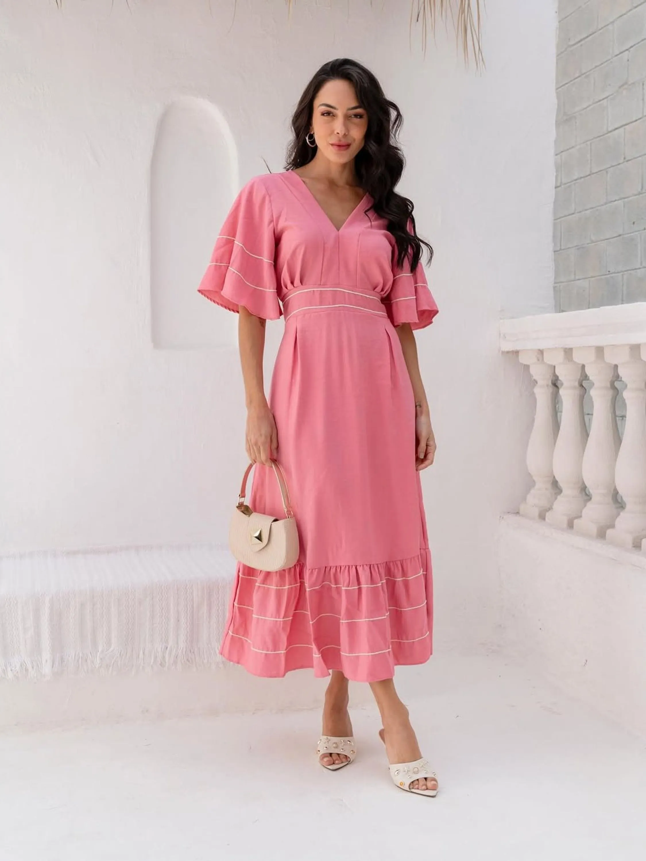 Vestido Longo Feminino Alfaiataria ⭐