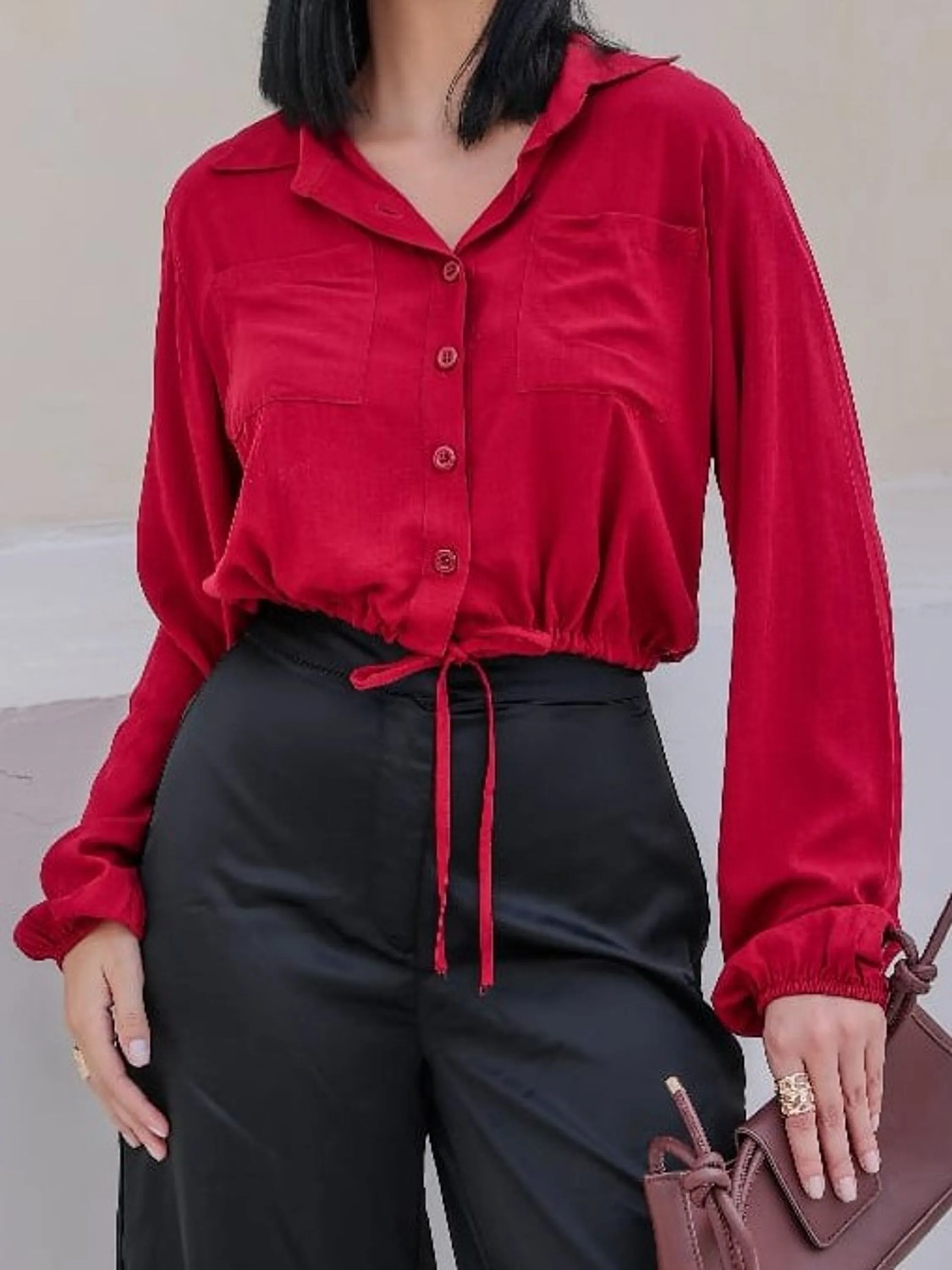 Camisa Feminina Manga Longa Plus Size ⭐