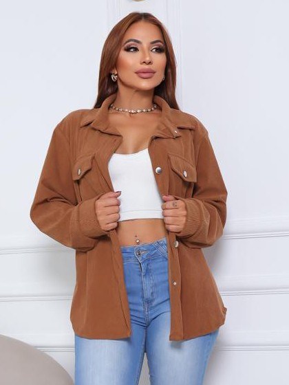 Camisa Camisão Feminino Veludo Cotele ⭐⭐