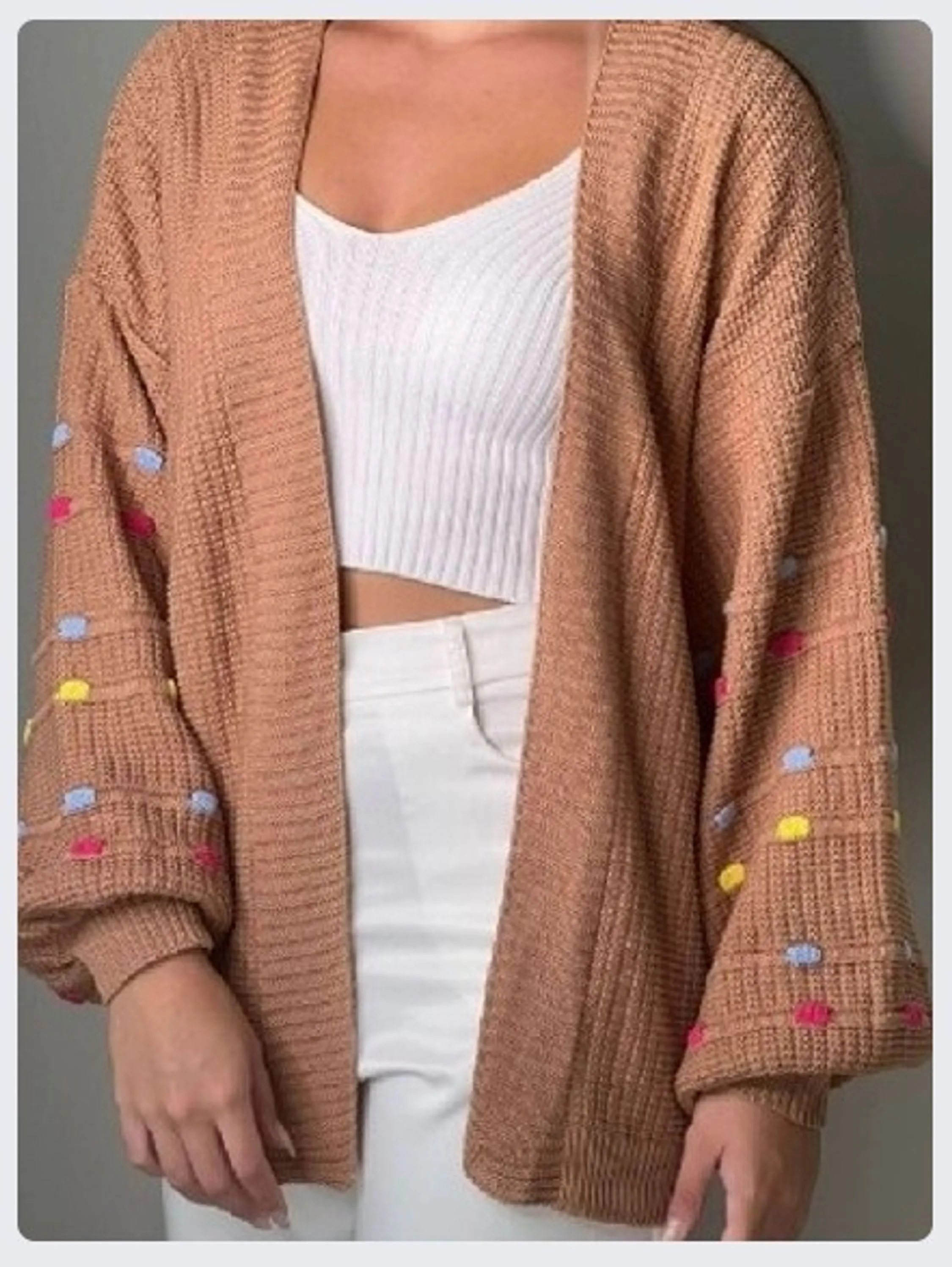 Cardigan Bolinha Arco íris