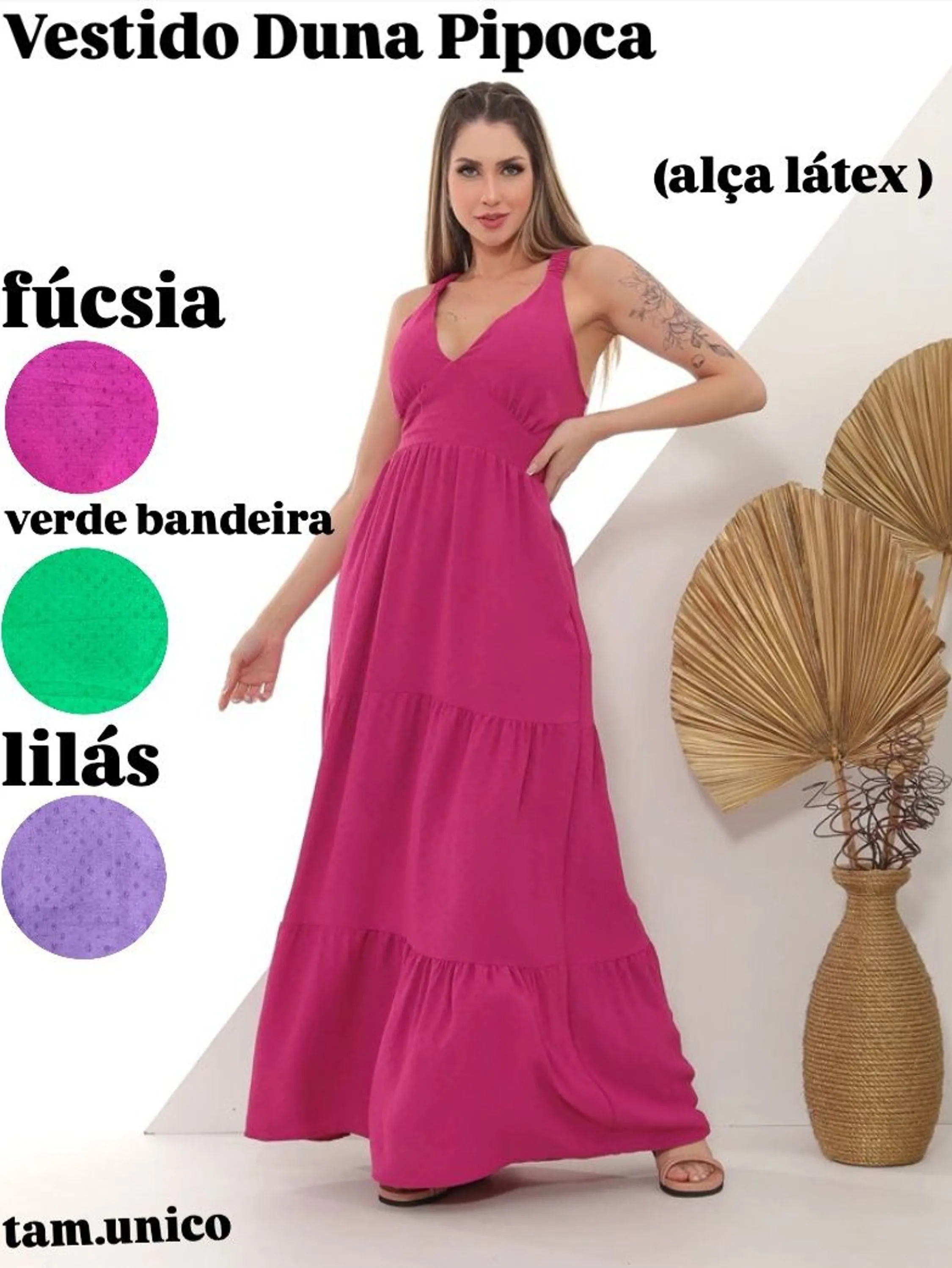 Vestido longo regata tecido Duna