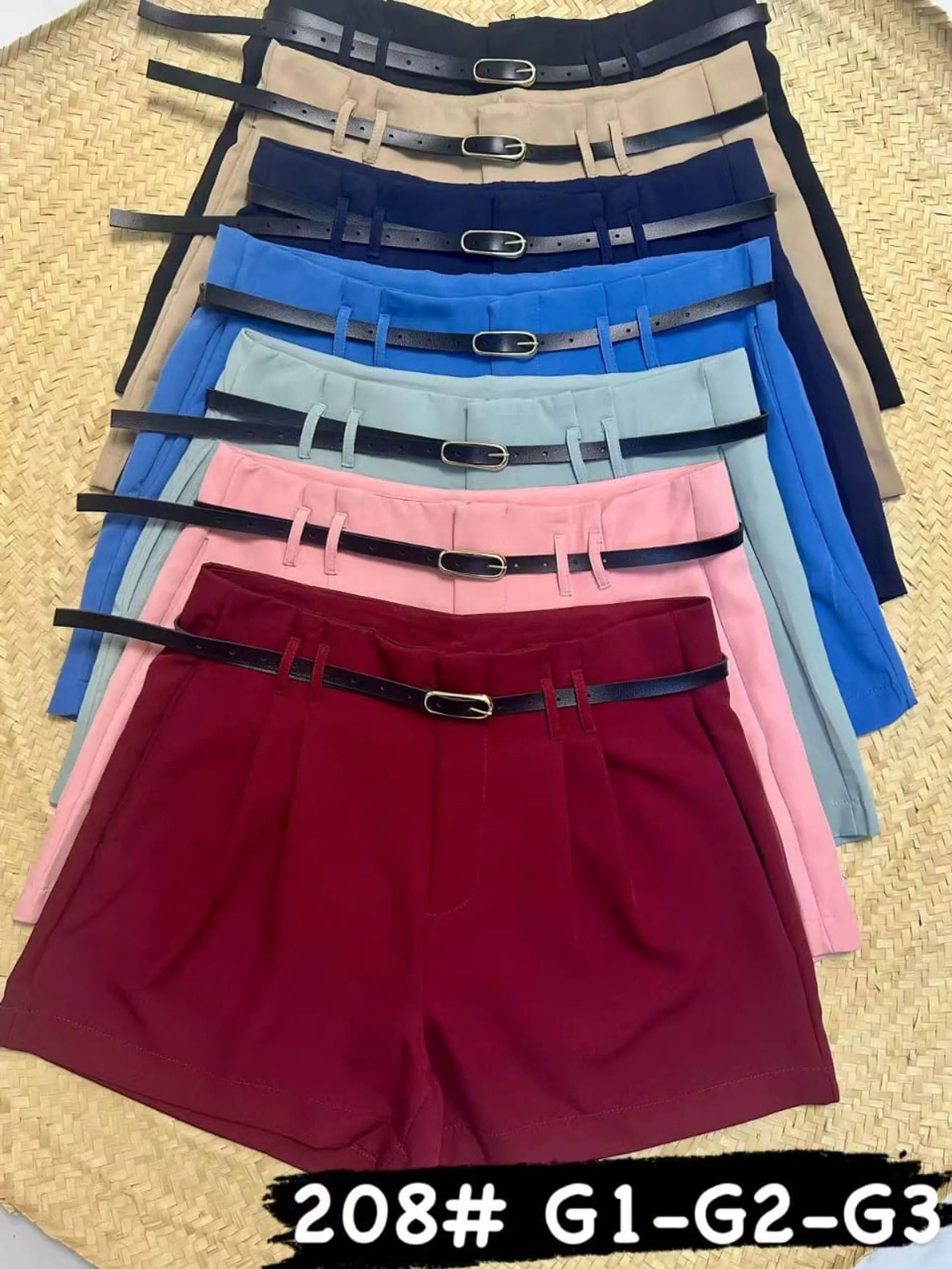 Shorts Alfaiataria Com cinto Plusize