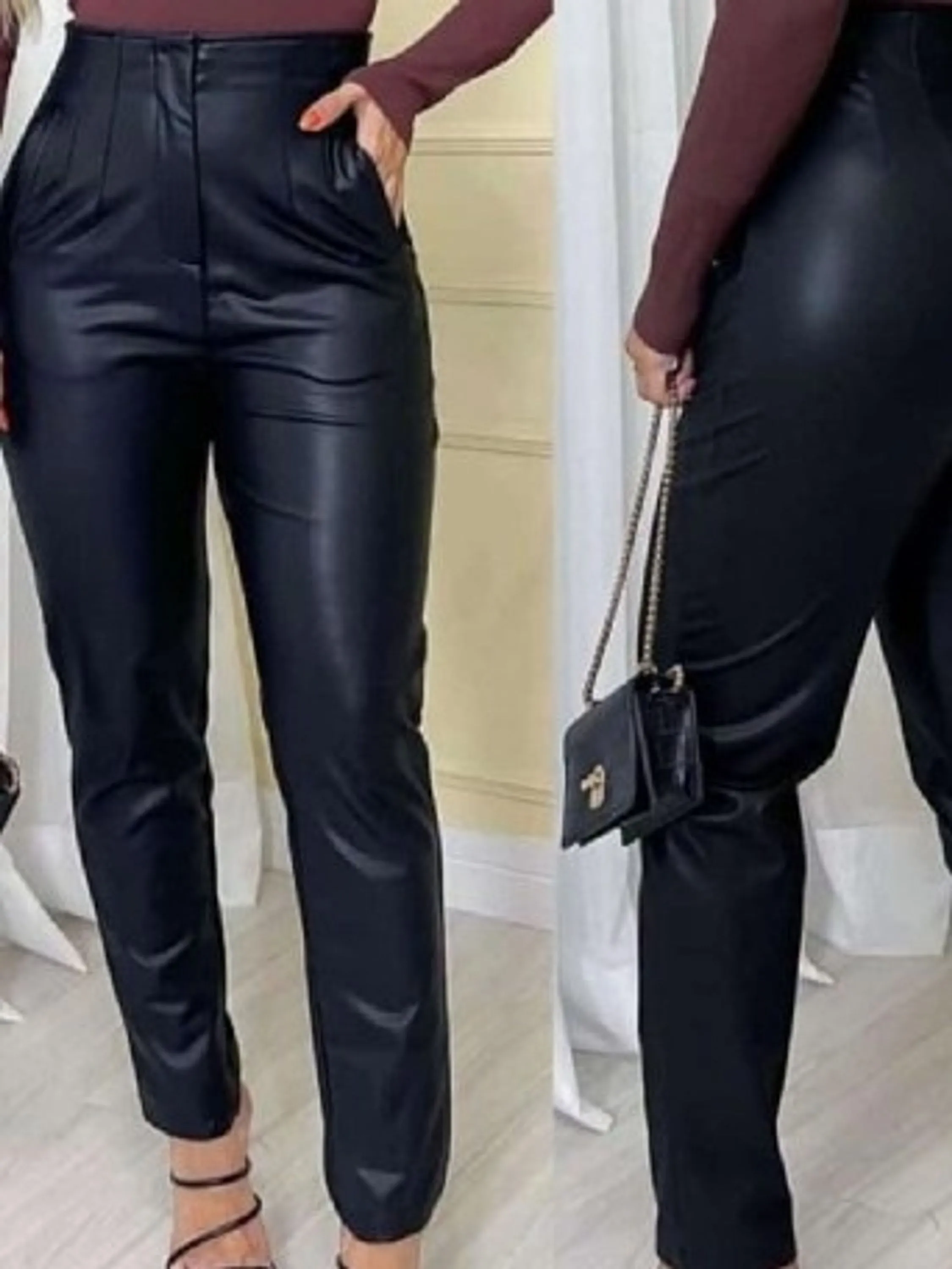 Calça Zara couro fake