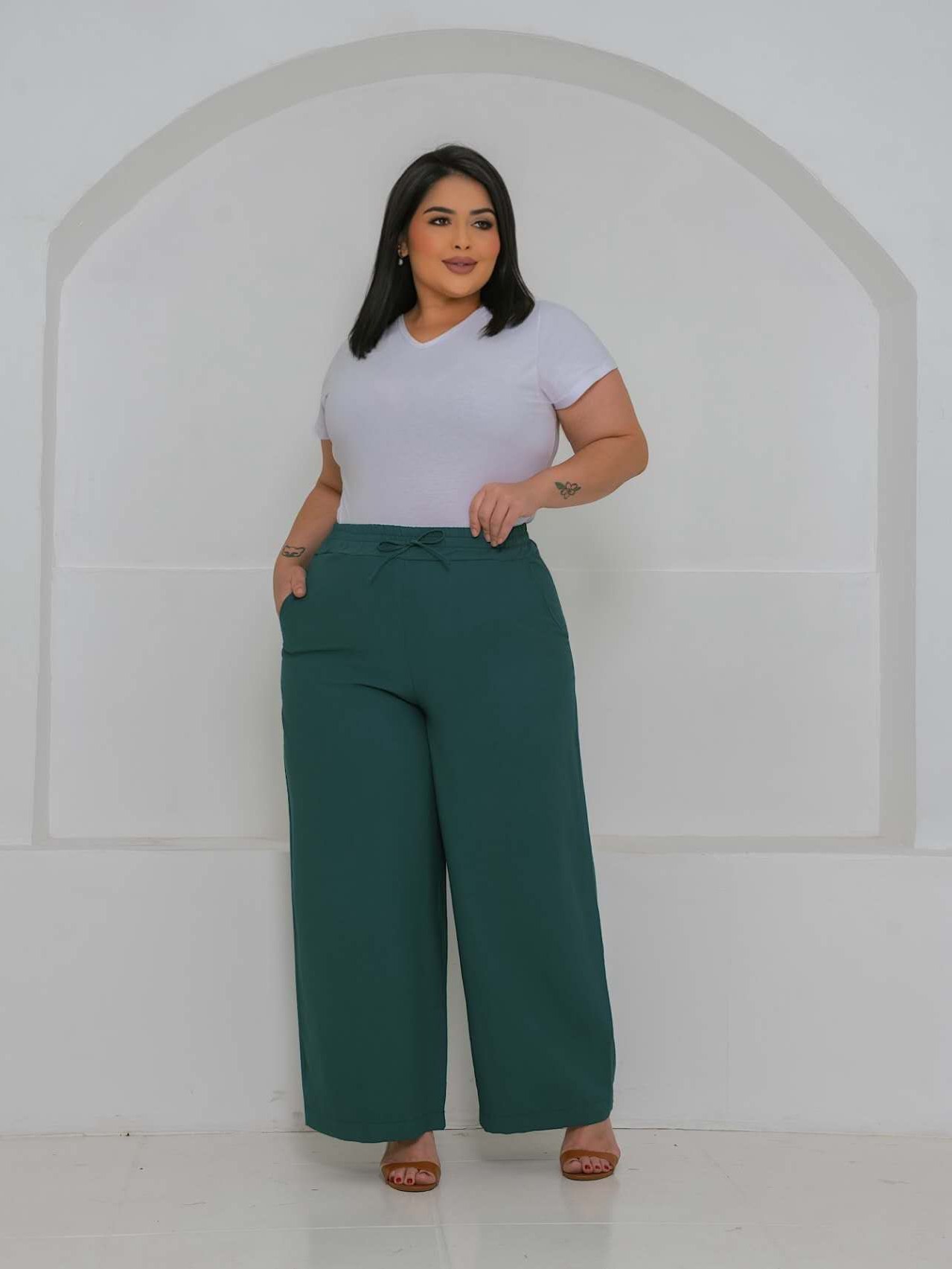 Calca Pantalona Tecido Marrante G1G2G3 XY-683