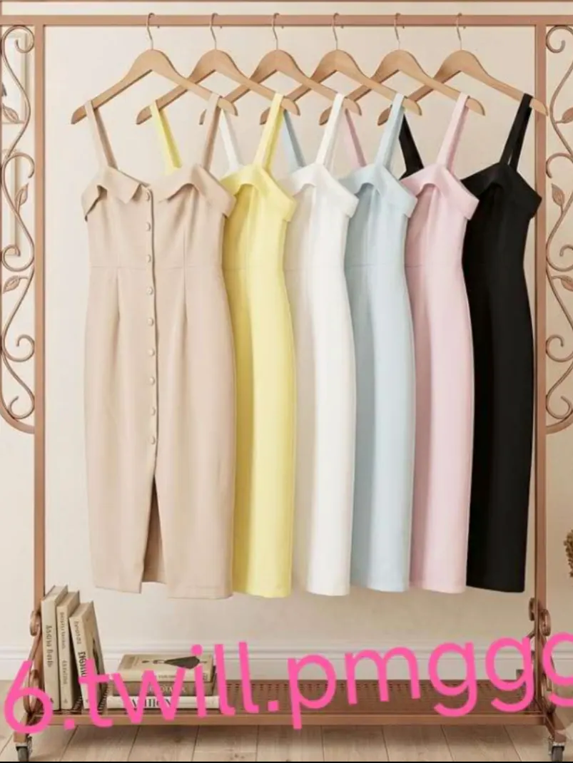 Vestido Twill Meio com Detalhe de Botao P M G GG XY-546