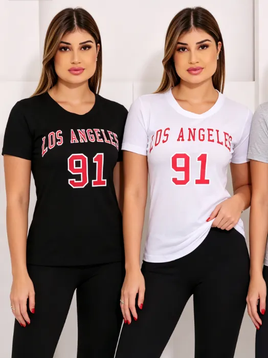 Tshirt Los Angeles Viscolaycra Tamanho Unico Veste 36-42