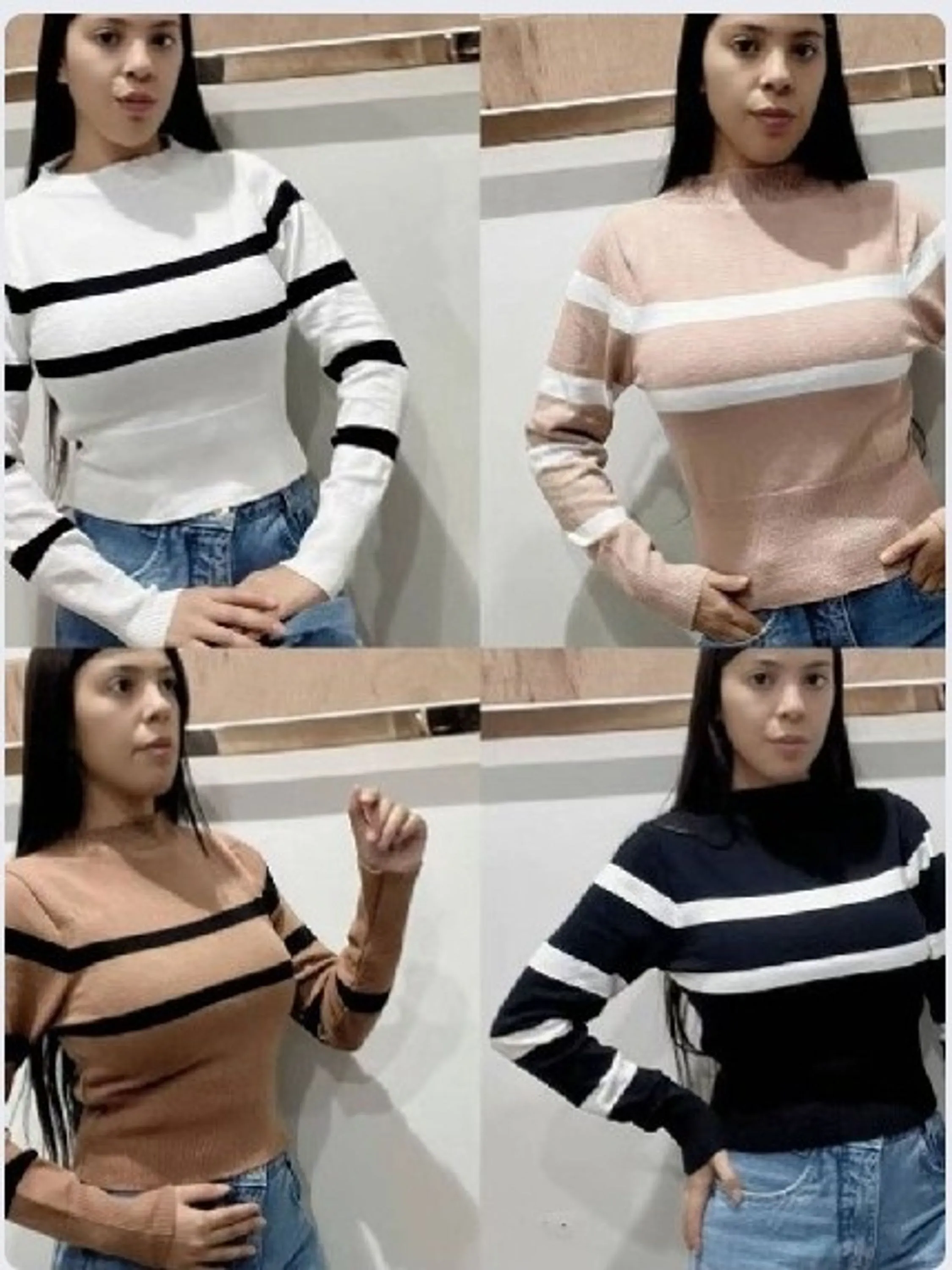 Blusa manga modal duas listras