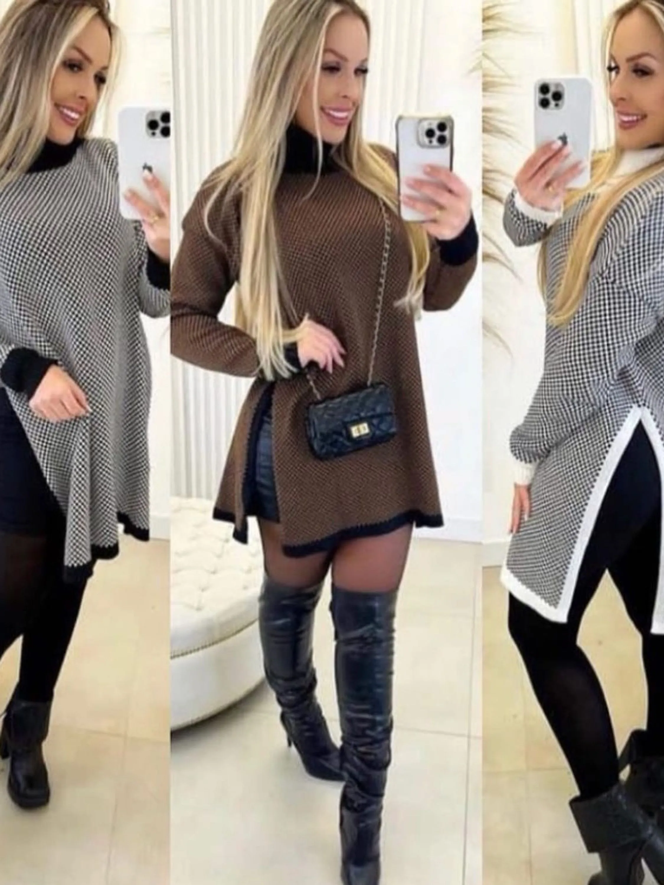 Poncho Xadrez Modal