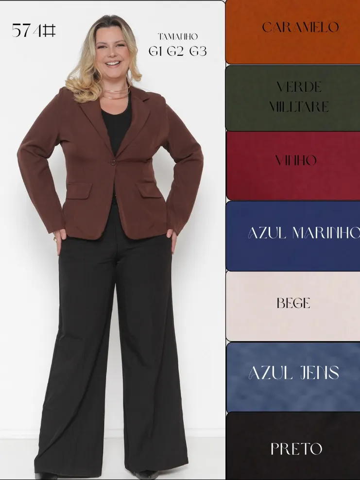 Blezer Tecido Plus Size CSS-574