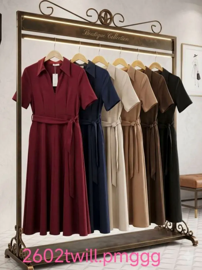 Vestido Twill com Manga e Frente Ziper P M G GG XY-2602