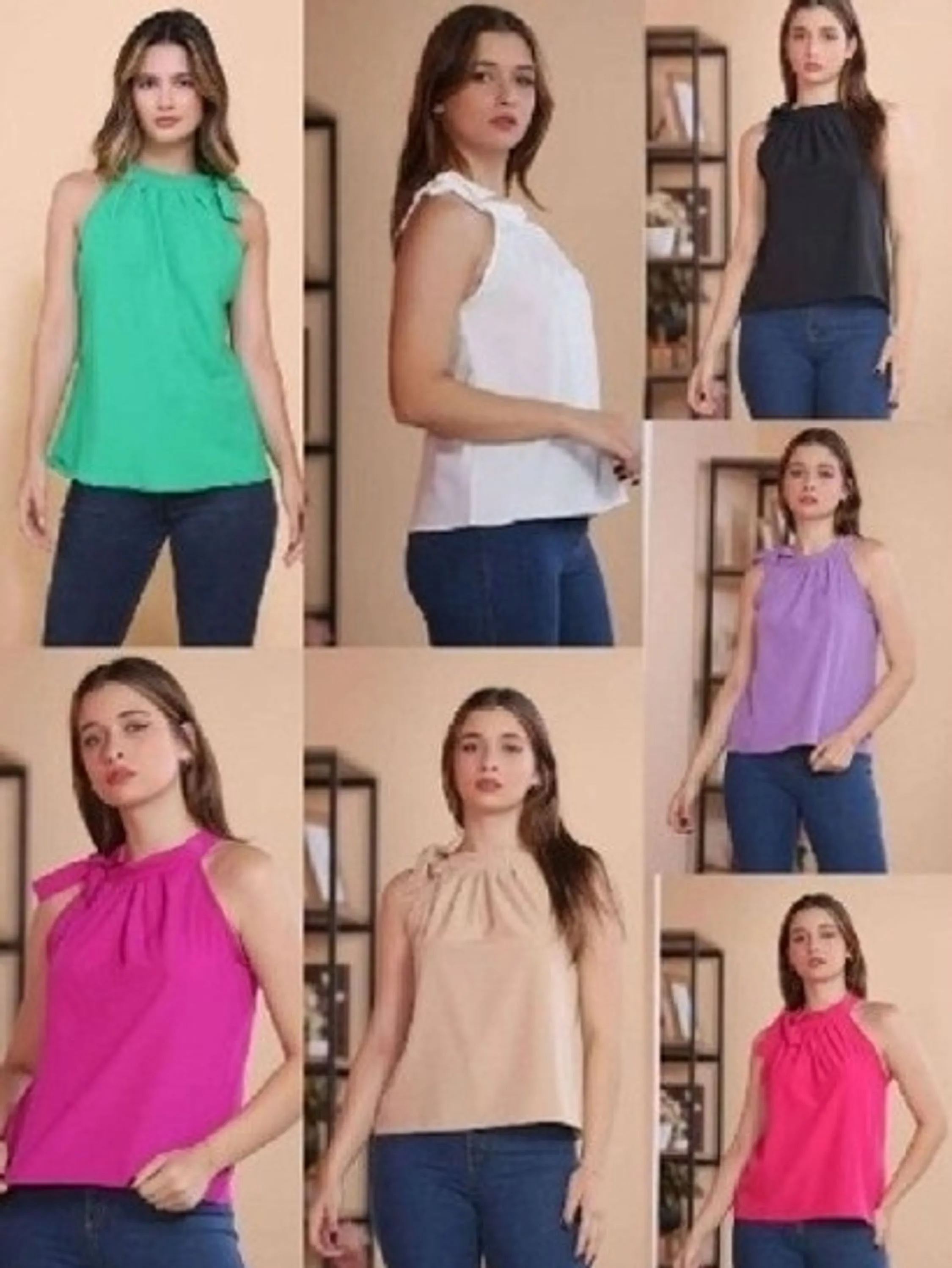 Blusa Regata gola Plinssada viscose