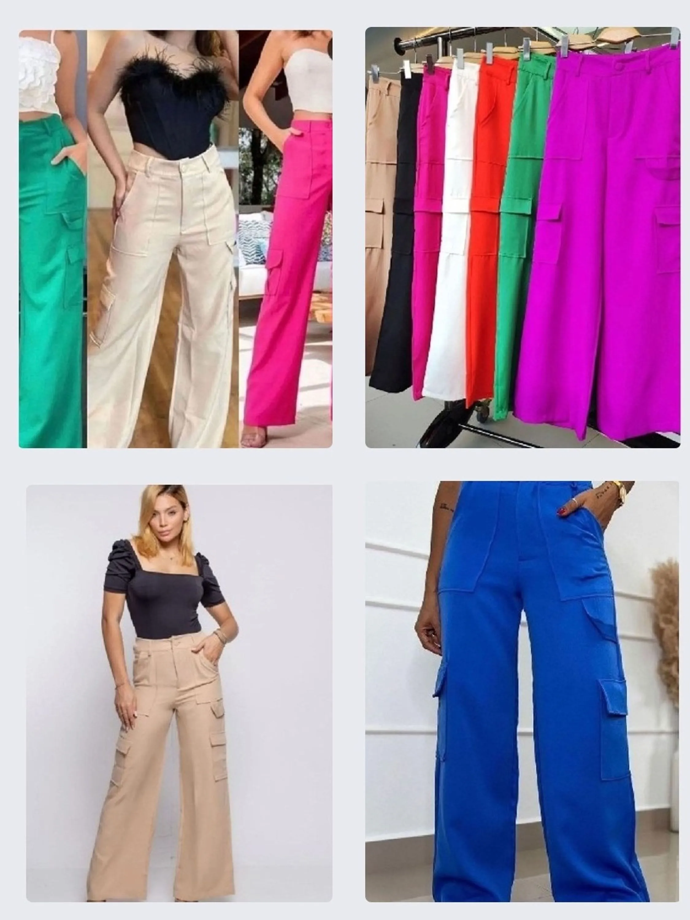 Calça Pantalona Alfaiataria cargo