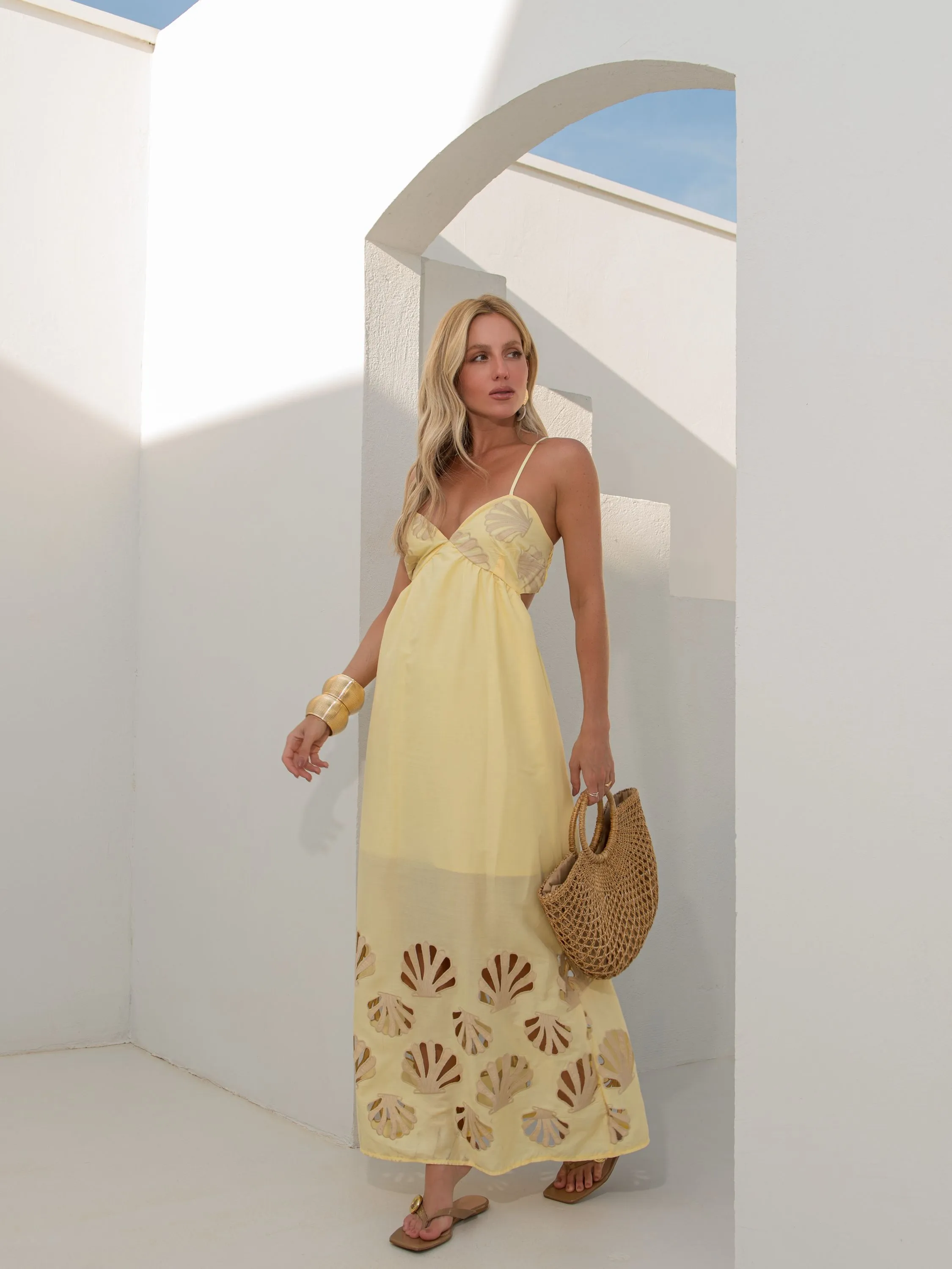 Vestido bordado de concha /Yi1580