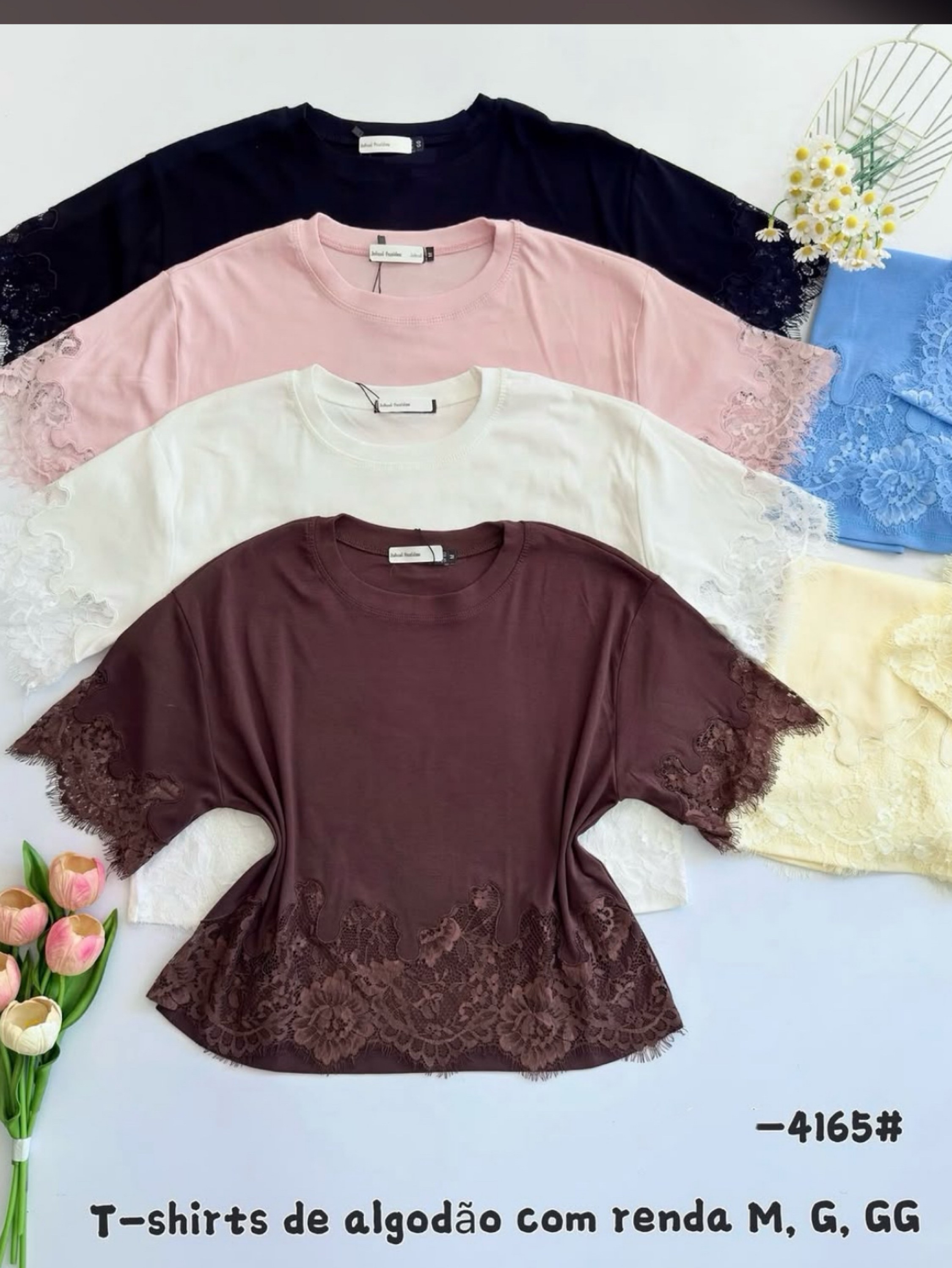 T shirt com renda