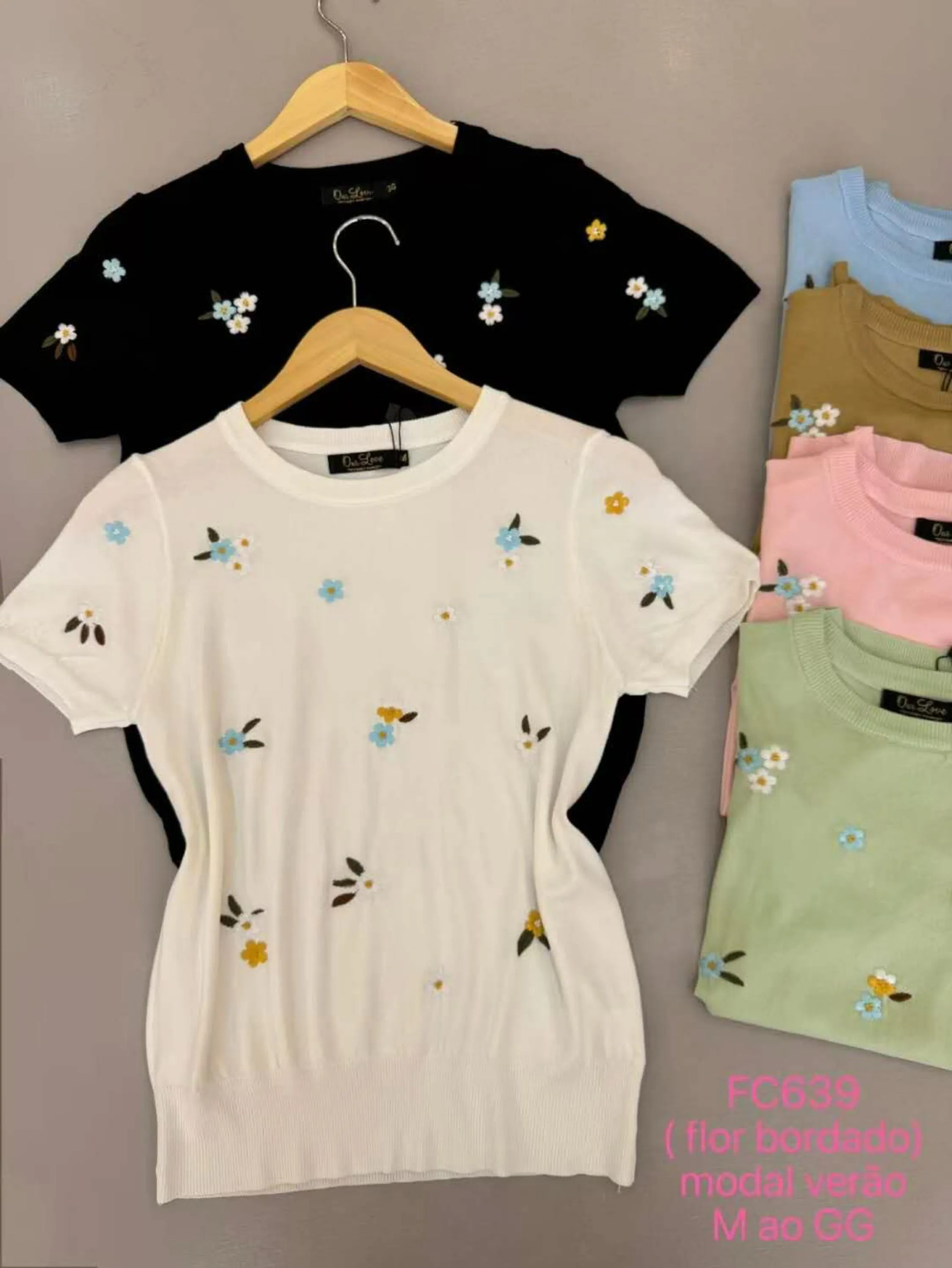 Blusa modal com bordados