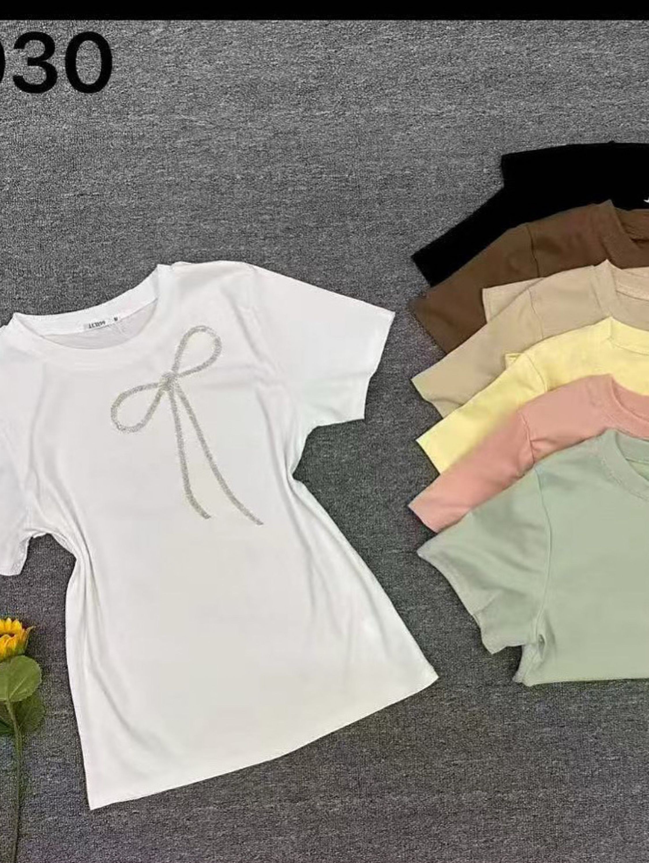 T shirt algodão de lacinho