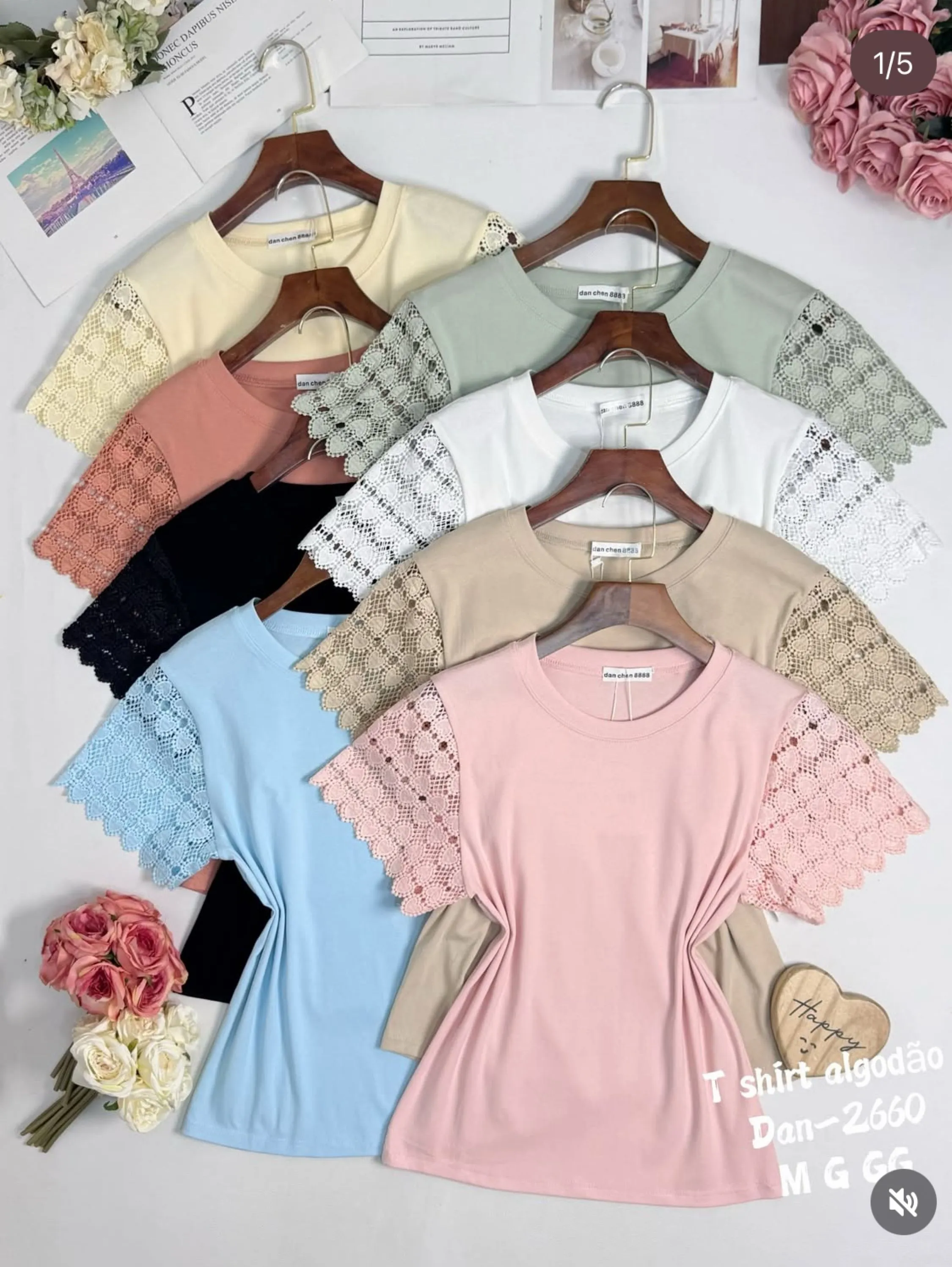 T shirt algodão bordado