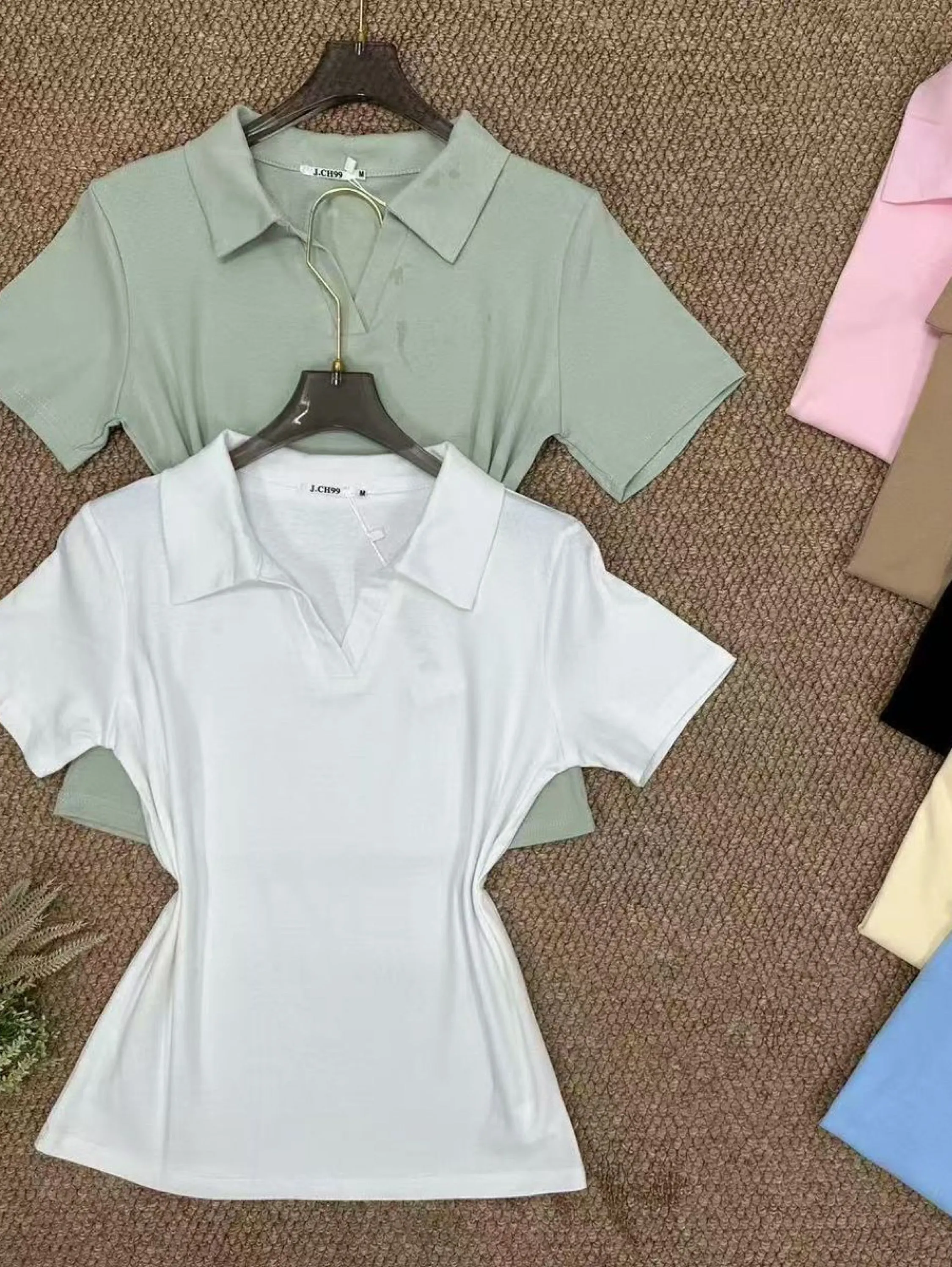 T shirt algodão gola polo