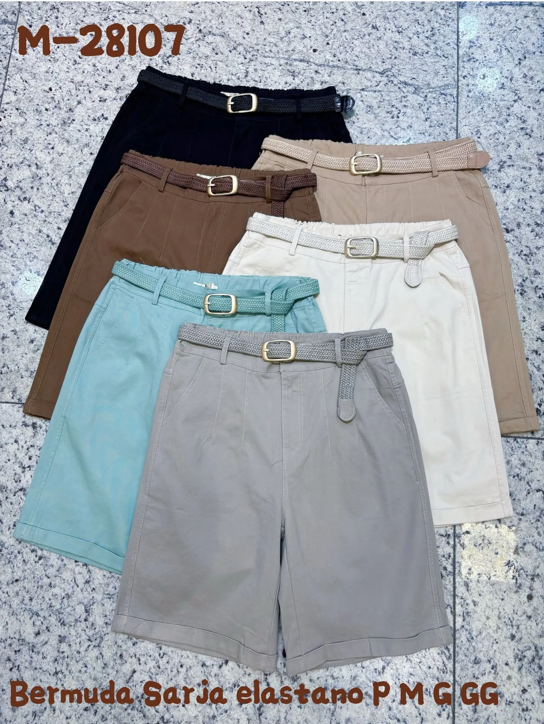Bermuda de sarja com elastano