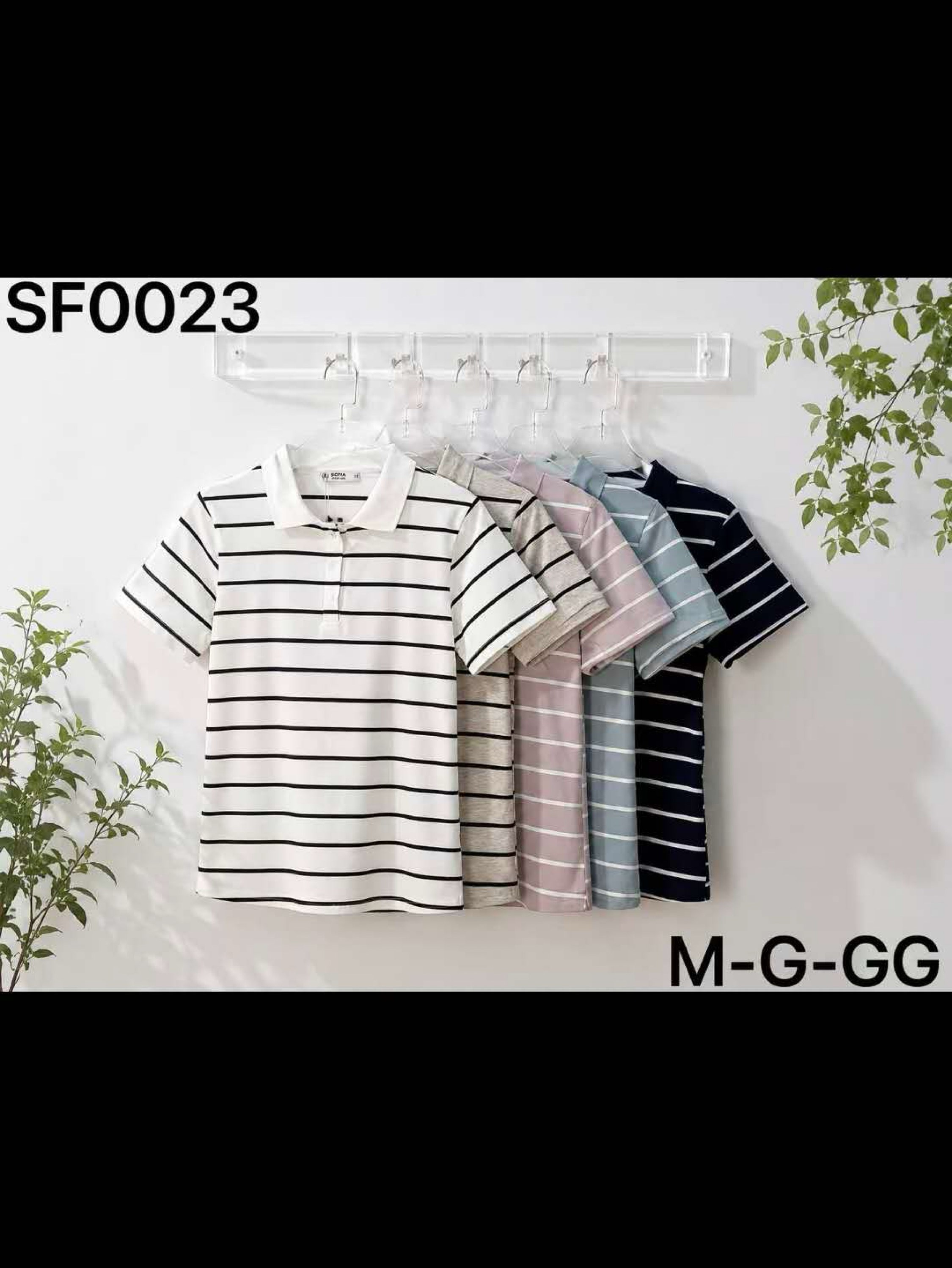 T shirt listrado de algodão