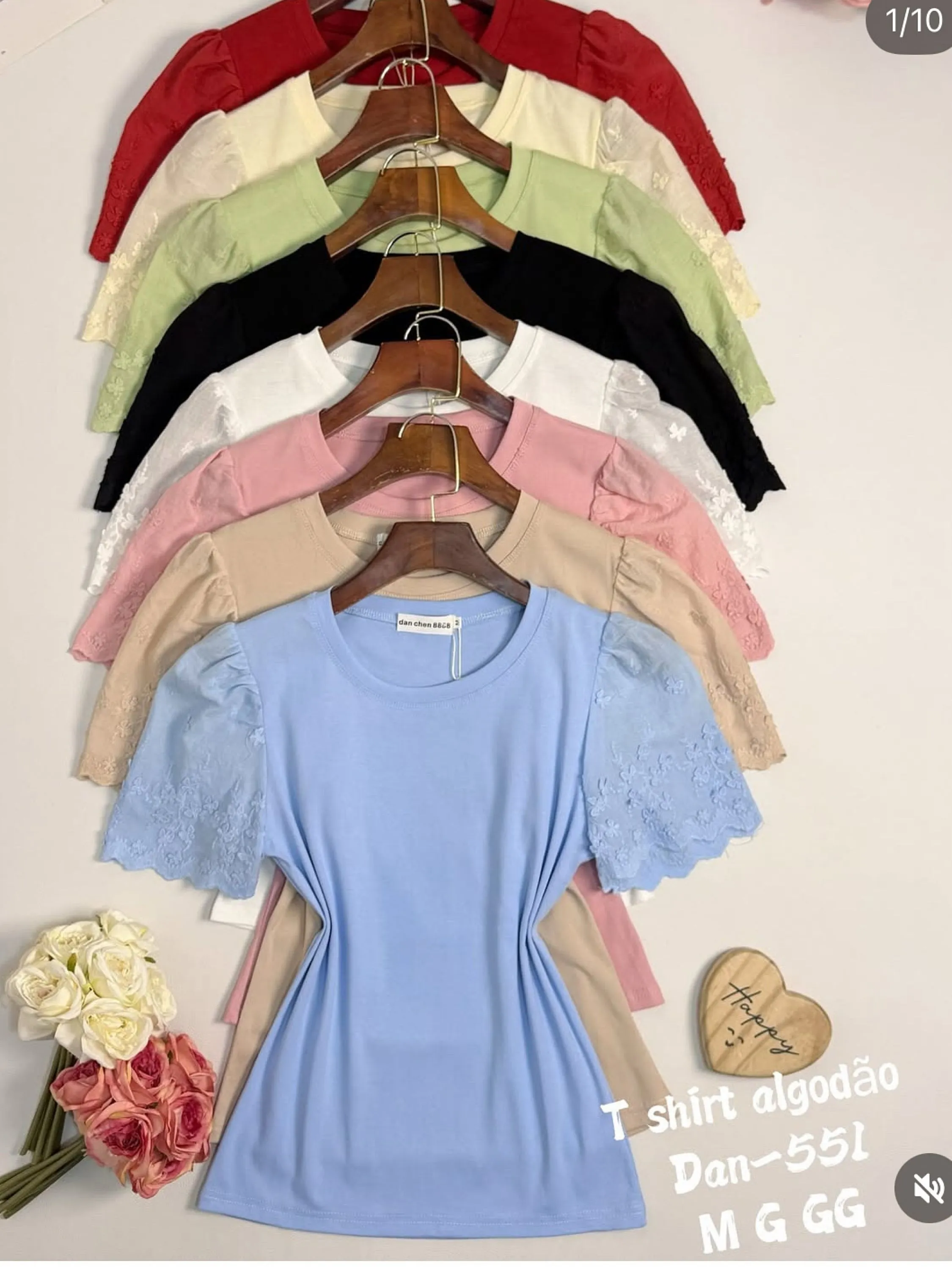 T shirt algodão manga curta