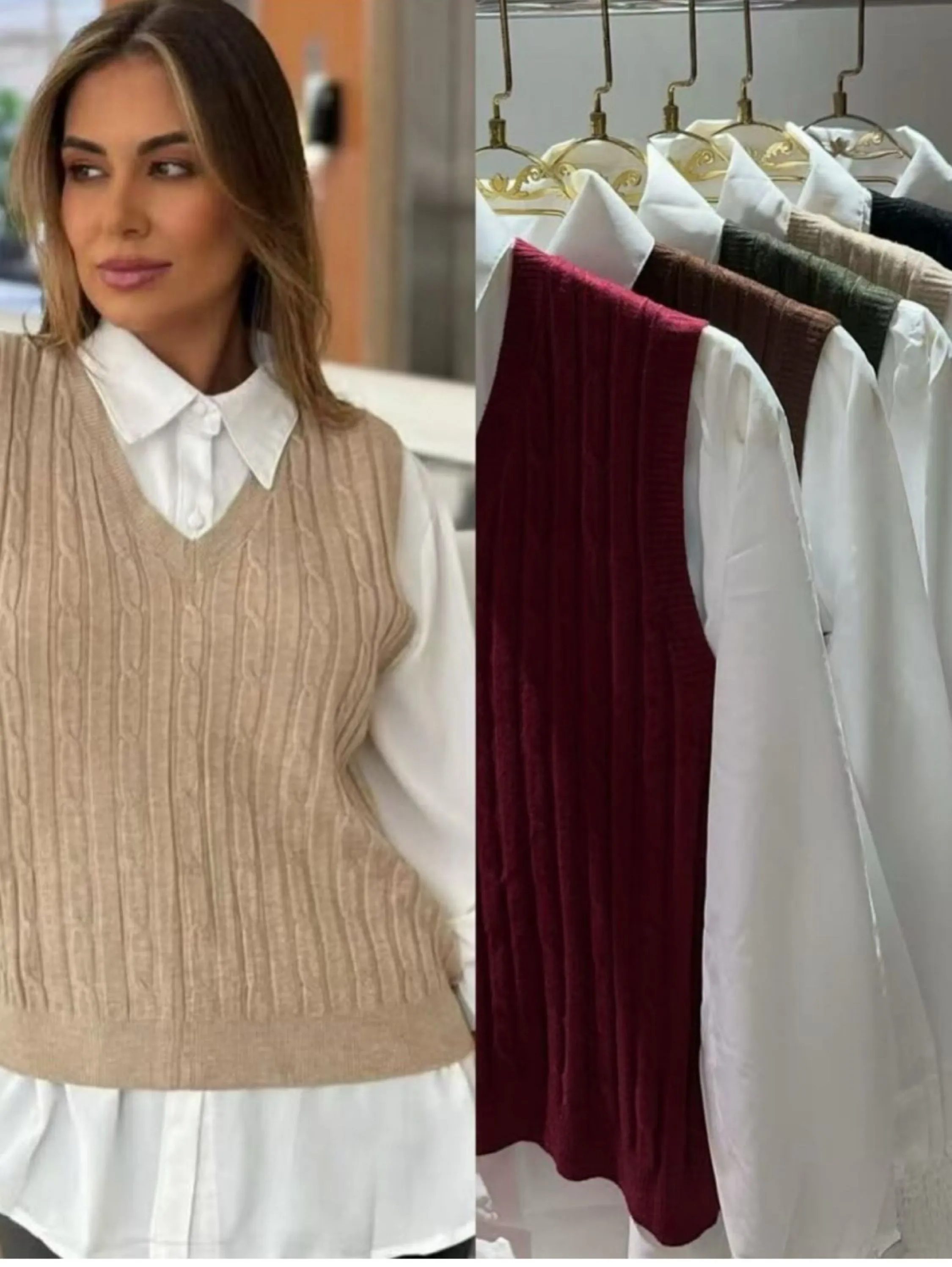 Conjunto colete com camisa