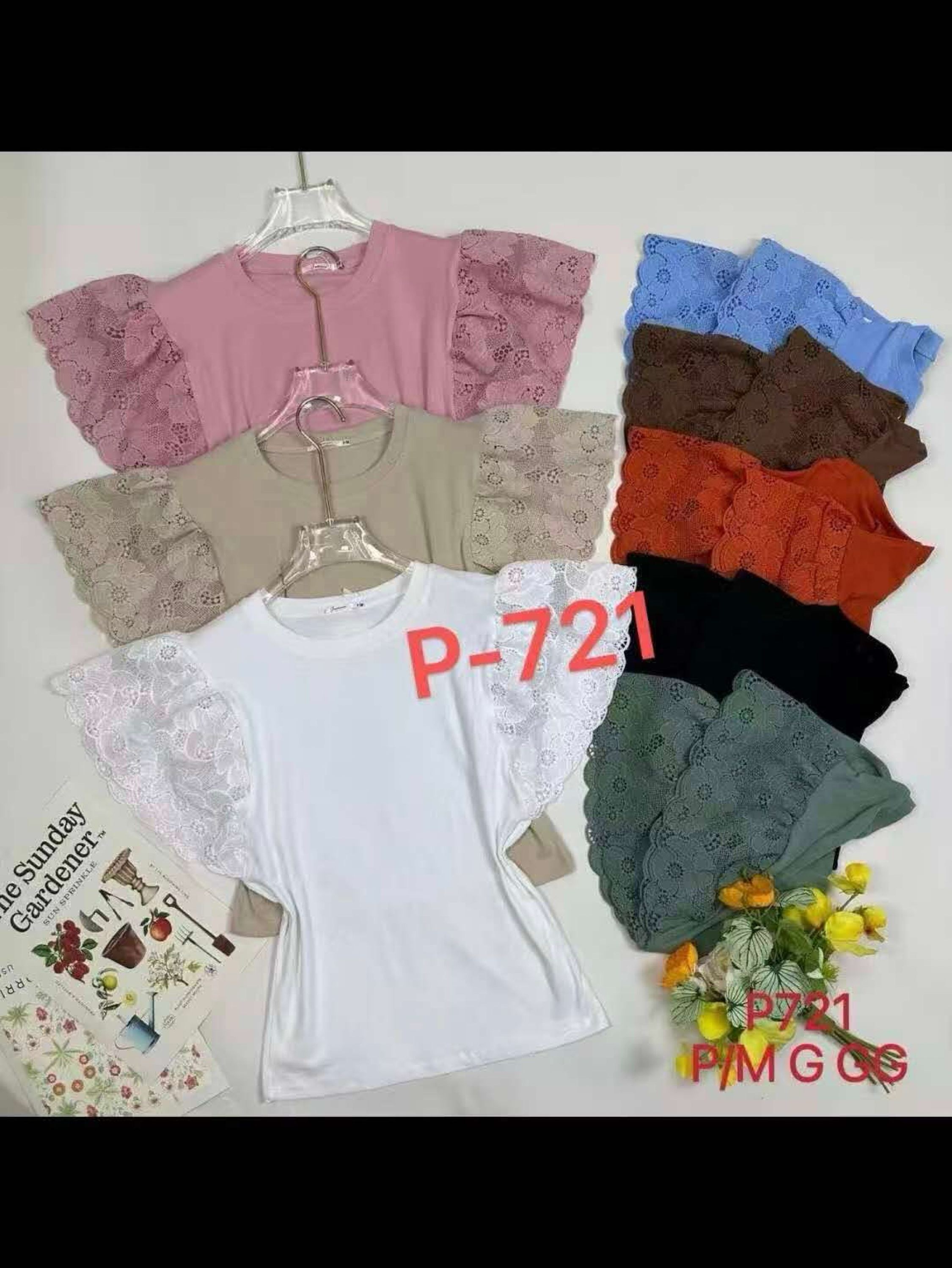 T shirt manga curta bortado