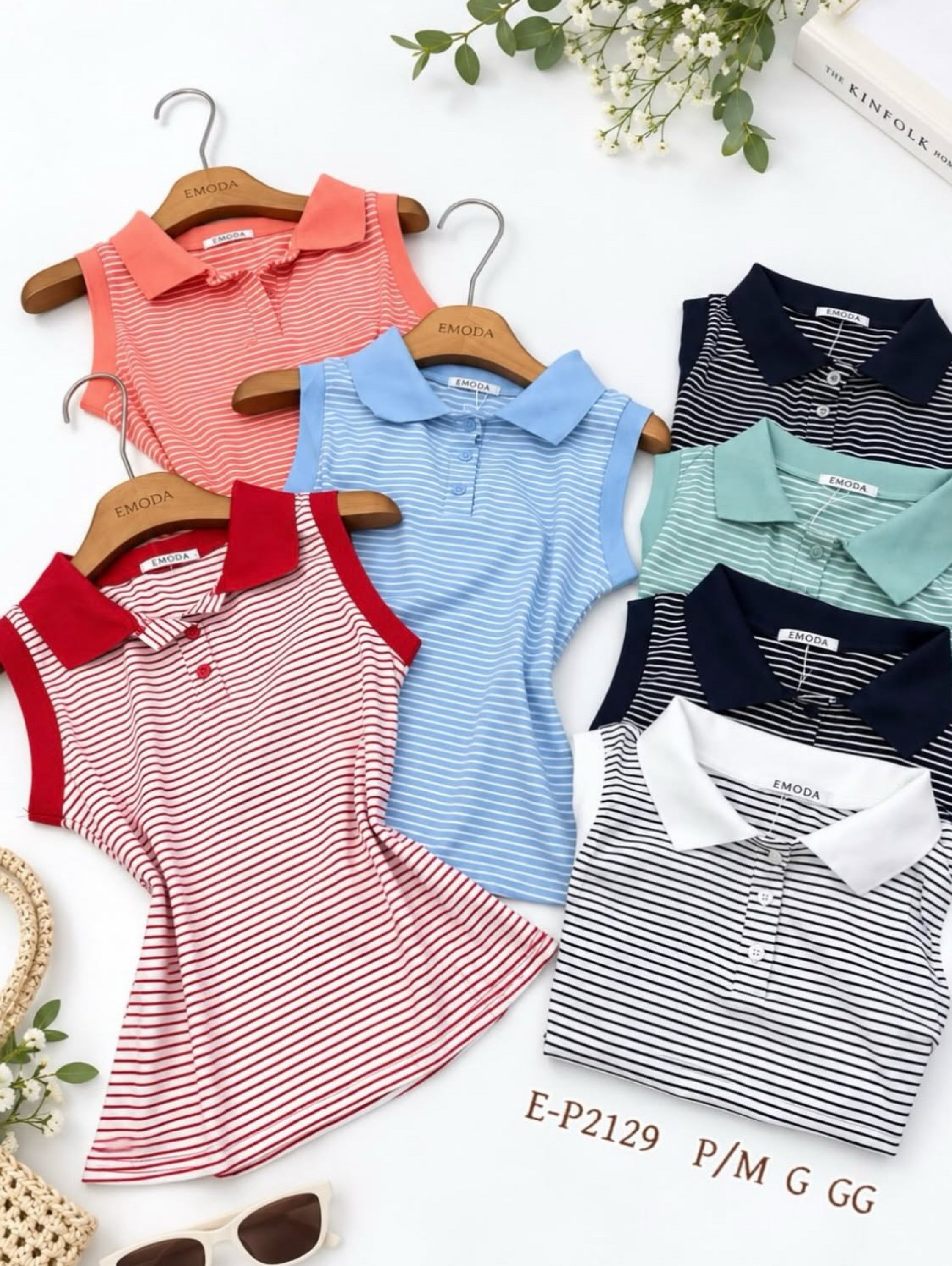 Regata listrado gola polo