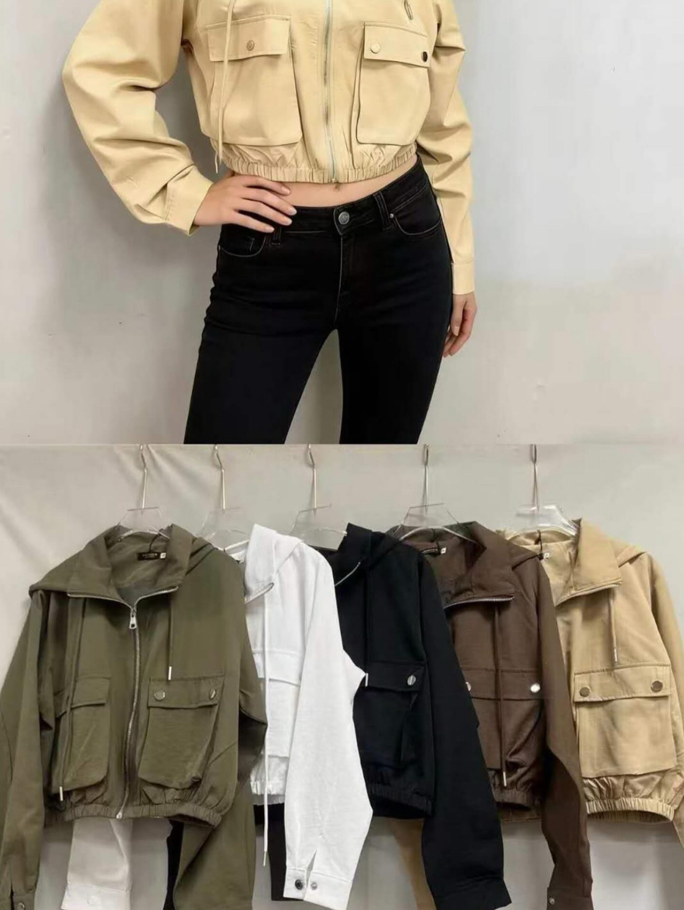 Corta vento com forro tecido impermeável