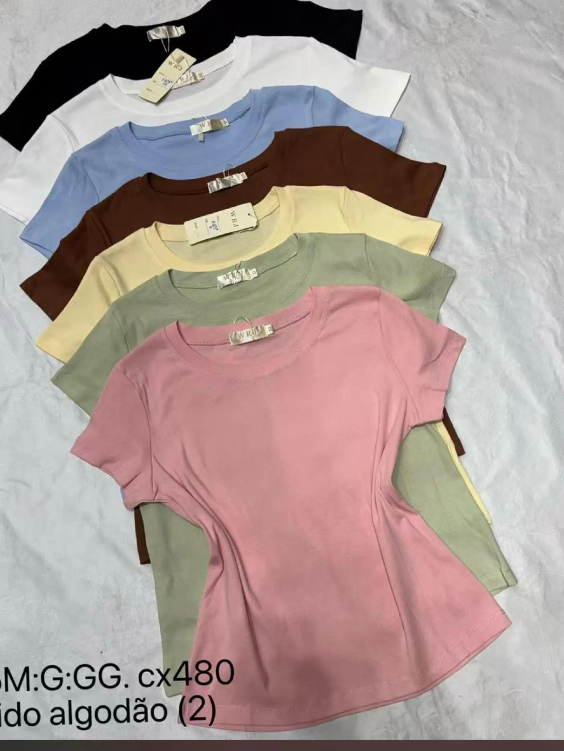 T shirt algodão canelado