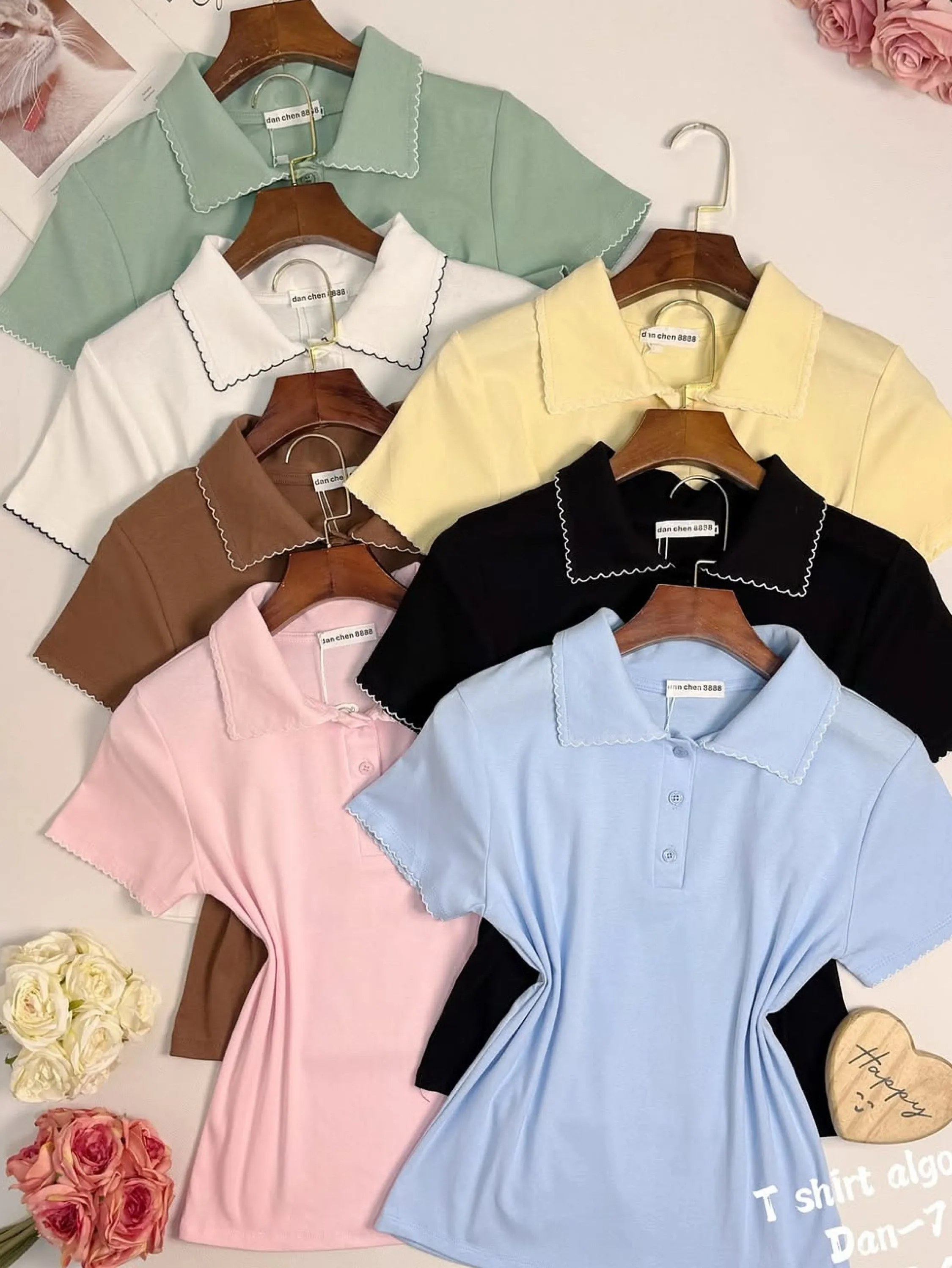 T shirt algodão gola polo