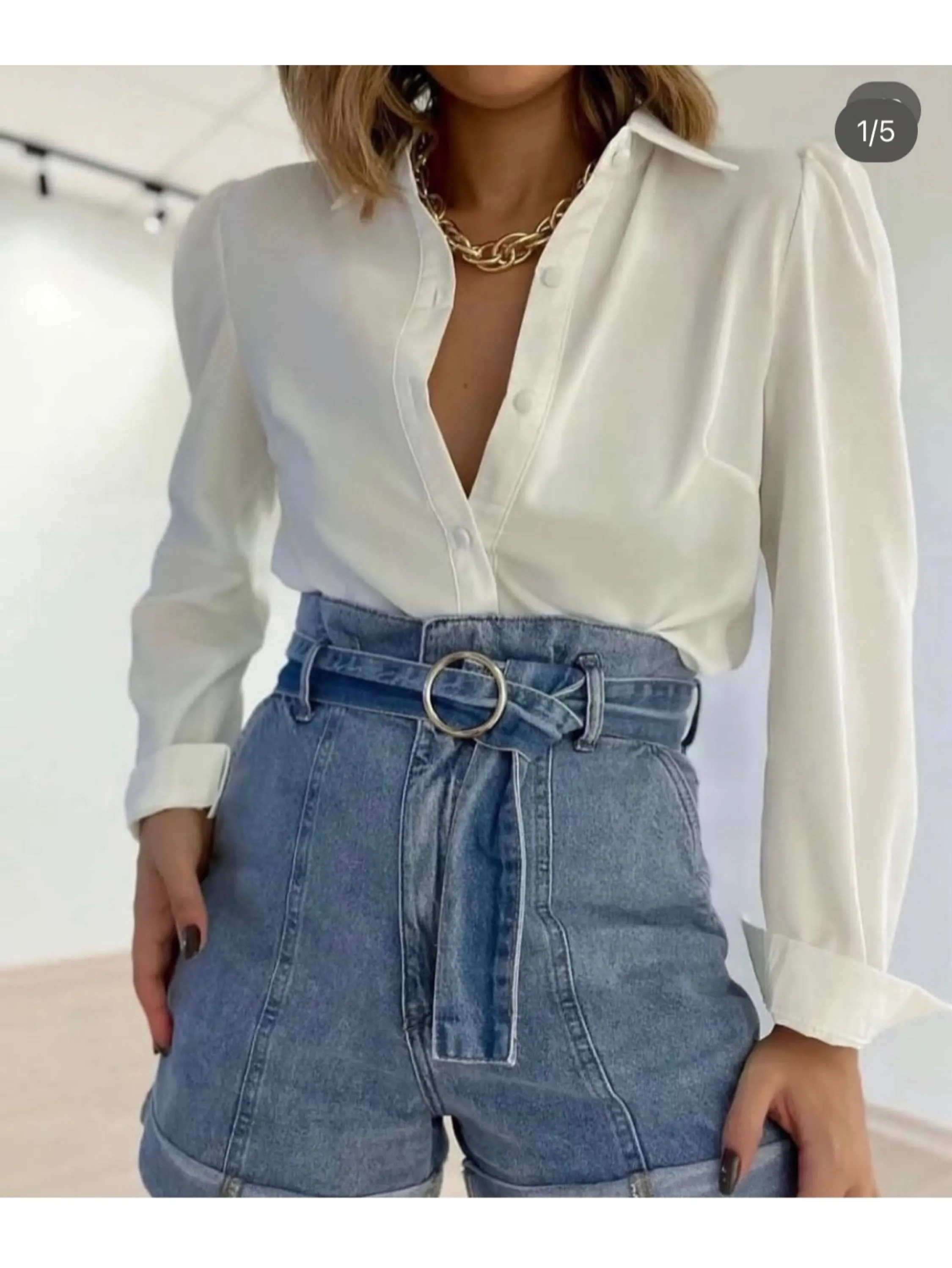 Camisa de Crep manga longa